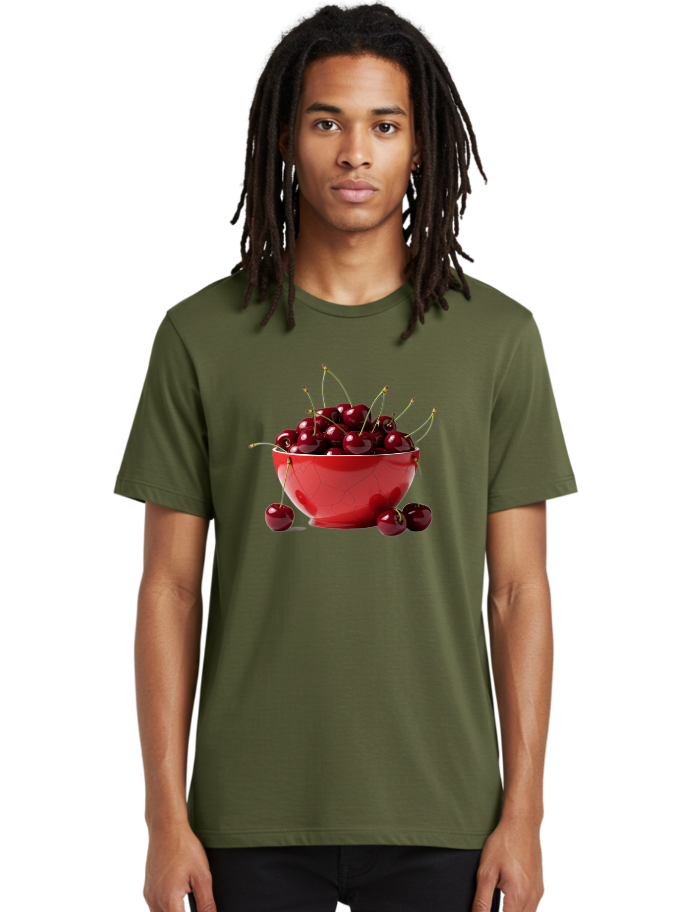 Cherries-In-Bowl-6 Men'S Graphic Tee, 100% Cotton, Comfortable Casual Summer Wear, Machine Washable, Vintage Camera, Old Camera, Antique Camera, Black Camera, Classic Photography, Photography Equipment, Nostalgic Device, Film Camera, Bai696
