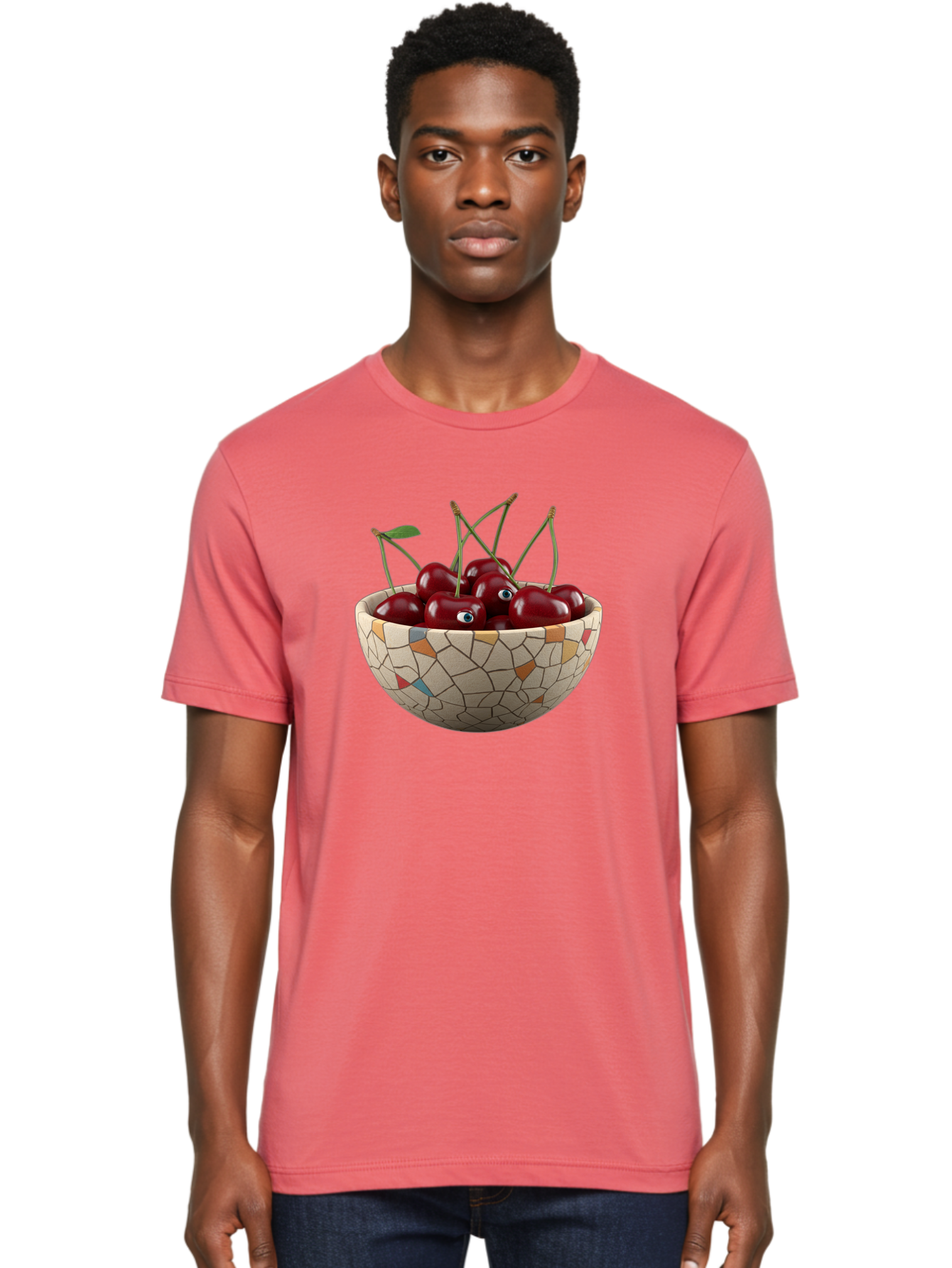 Cherries-In-Bowl-7 Men'S Graphic Tee, 100% Cotton, Comfortable Casual Summer Wear, Machine Washable, Vintage Camera, Old Camera, Antique Camera, Black Camera, Classic Photography, Photography Equipment, Nostalgic Device, Film Camera, Bai697