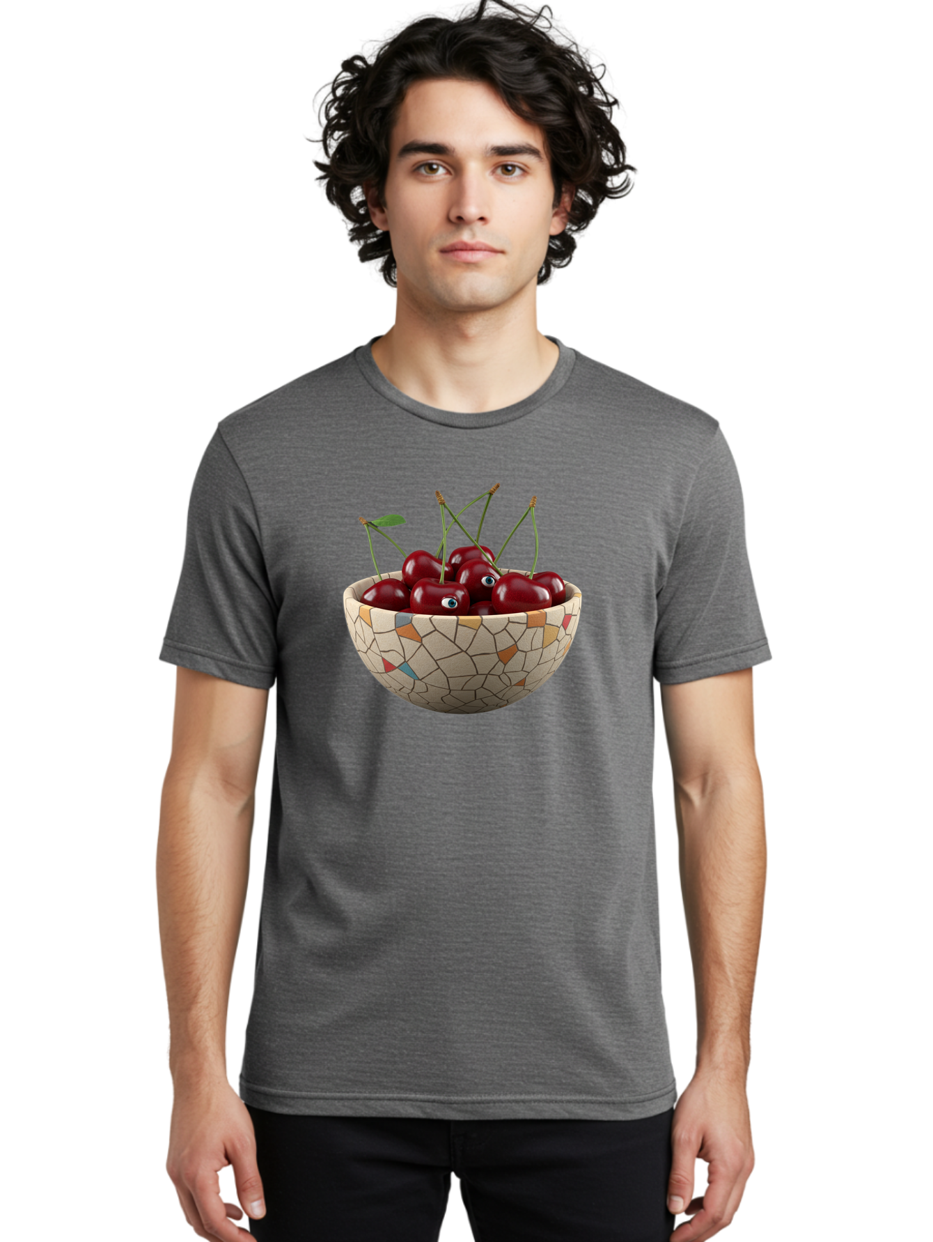 Cherries-In-Bowl-7 Men'S Graphic Tee, 100% Cotton, Comfortable Casual Summer Wear, Machine Washable, Vintage Camera, Old Camera, Antique Camera, Black Camera, Classic Photography, Photography Equipment, Nostalgic Device, Film Camera, Bai697