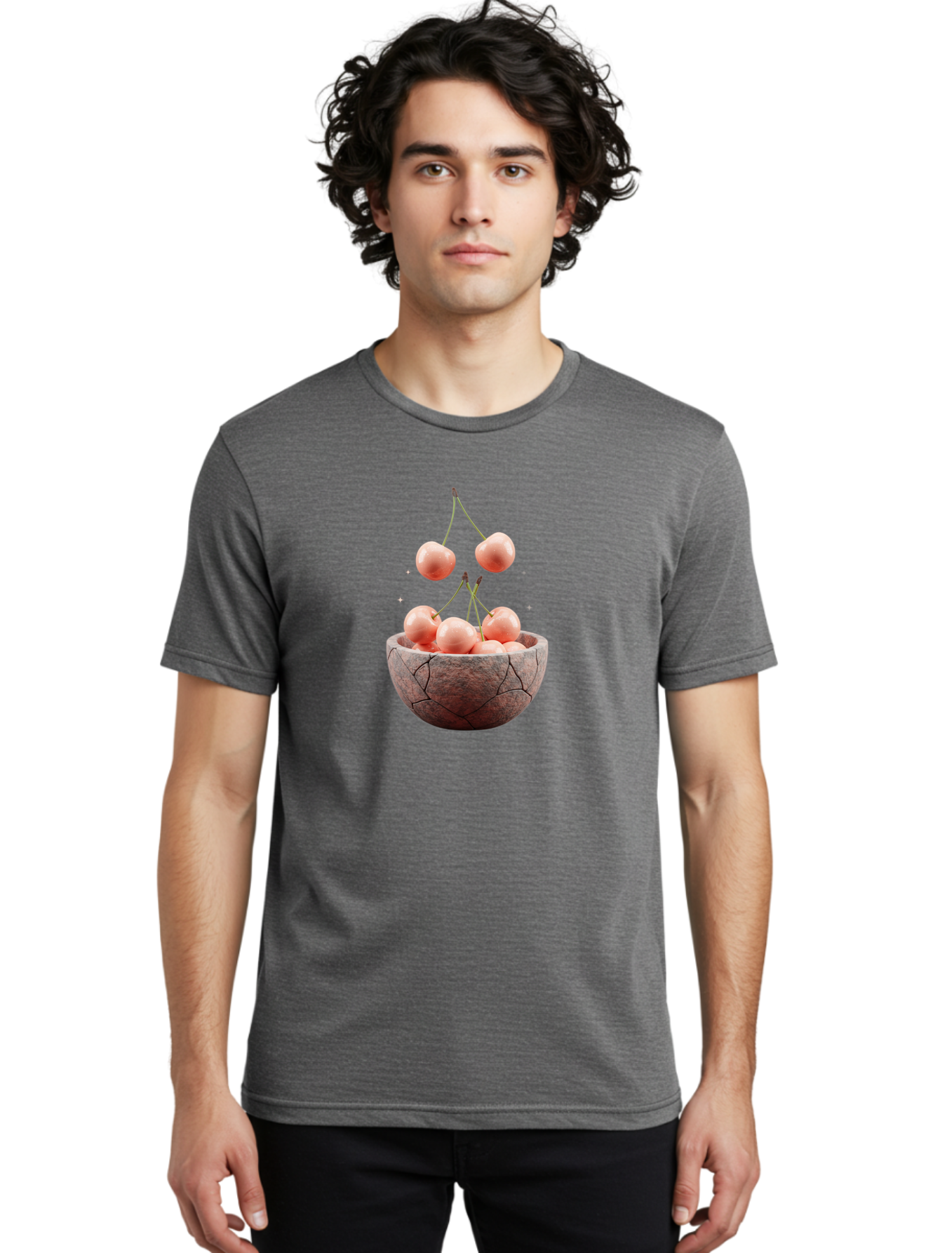 Cherries-In-Bowl-8 Men'S Graphic Tee, 100% Cotton, Comfortable Casual Summer Wear, Machine Washable, Vintage Camera, Old Camera, Antique Camera, Black Camera, Classic Photography, Photography Equipment, Nostalgic Device, Film Camera, Bai698
