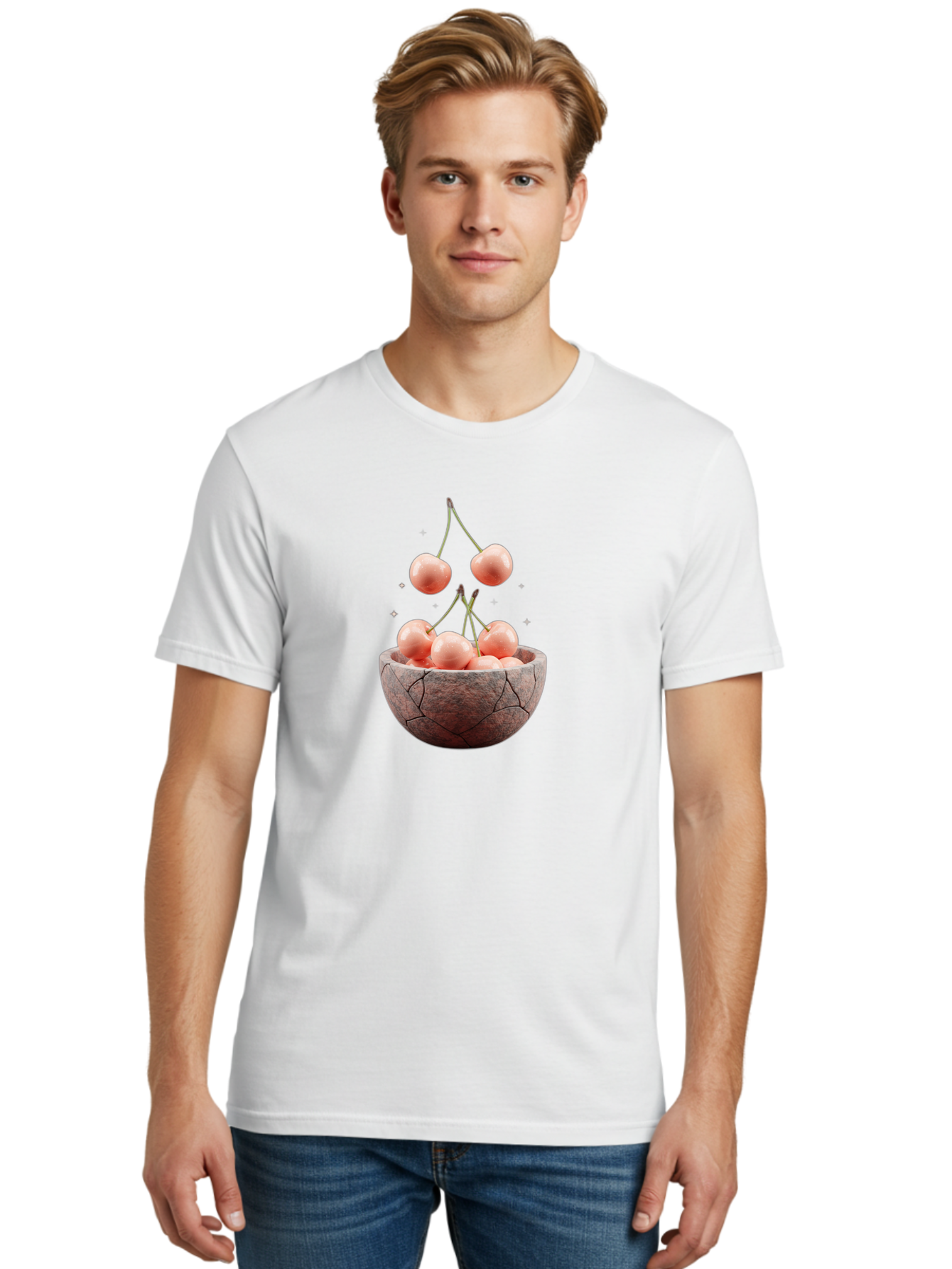 Cherries-In-Bowl-8 Men'S Graphic Tee, 100% Cotton, Comfortable Casual Summer Wear, Machine Washable, Vintage Camera, Old Camera, Antique Camera, Black Camera, Classic Photography, Photography Equipment, Nostalgic Device, Film Camera, Bai698