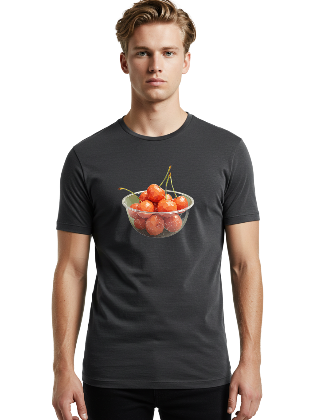 Cherries-In-Bowl-9 Men'S Graphic Tee, 100% Cotton, Comfortable Casual Summer Wear, Machine Washable, Vintage Camera, Old Camera, Antique Camera, Black Camera, Classic Photography, Photography Equipment, Nostalgic Device, Film Camera, Bai699