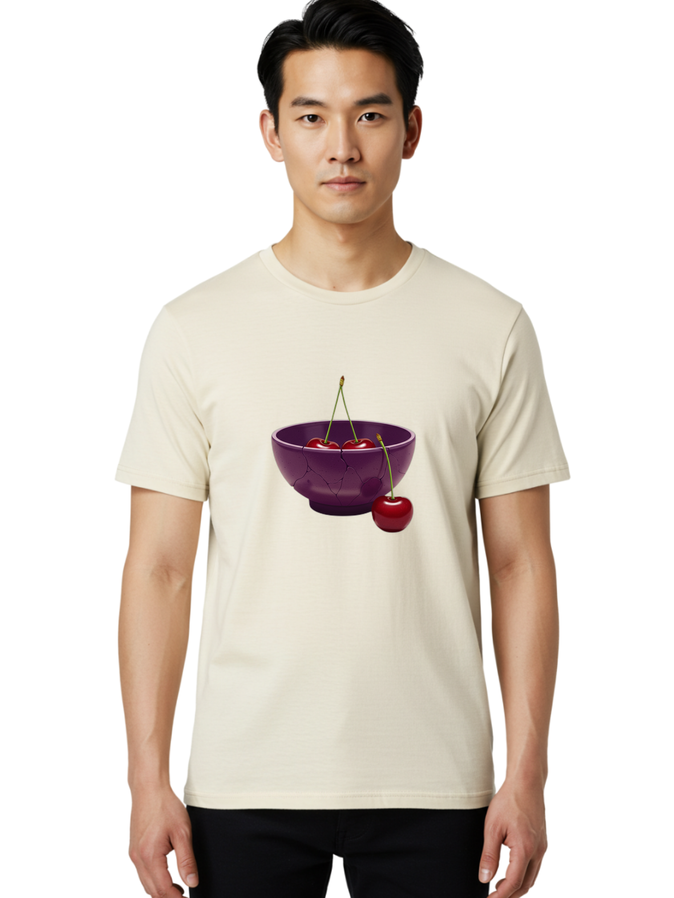 Cherries-In-Bowl Men'S Graphic Tee, 100% Cotton, Comfortable Casual Summer Wear, Machine Washable, Vintage Camera, Old Camera, Antique Camera, Black Camera, Classic Photography, Photography Equipment, Nostalgic Device, Film Camera, Camera Art Bai700