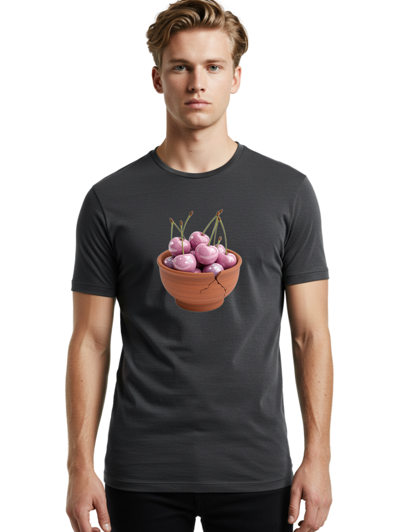Cherries-In-Clay-Pot Men'S Graphic Tee, 100% Cotton, Comfortable Casual Summer Wear, Machine Washable, Vintage Camera, Old Camera, Antique Camera, Black Camera, Classic Photography, Photography Equipment, Nostalgic Device, Film Camera, Bai702