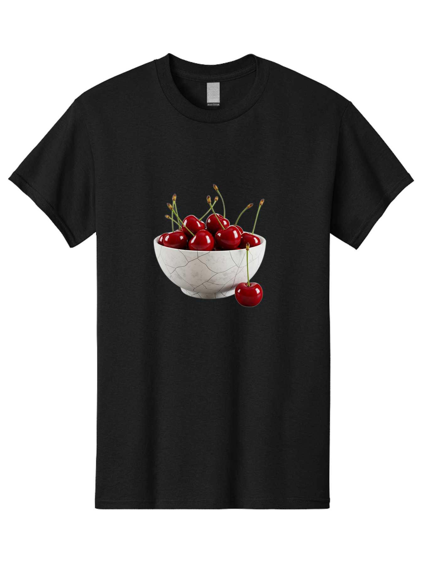 Cherries-In-Cracked-White-Bowl Men'S Graphic Tee, 100% Cotton, Comfortable Casual Summer Wear, Machine Washable, Vintage Camera, Old Camera, Antique Camera, Black Camera, Classic Photography, Photography Equipment, Nostalgic Device, Bai704