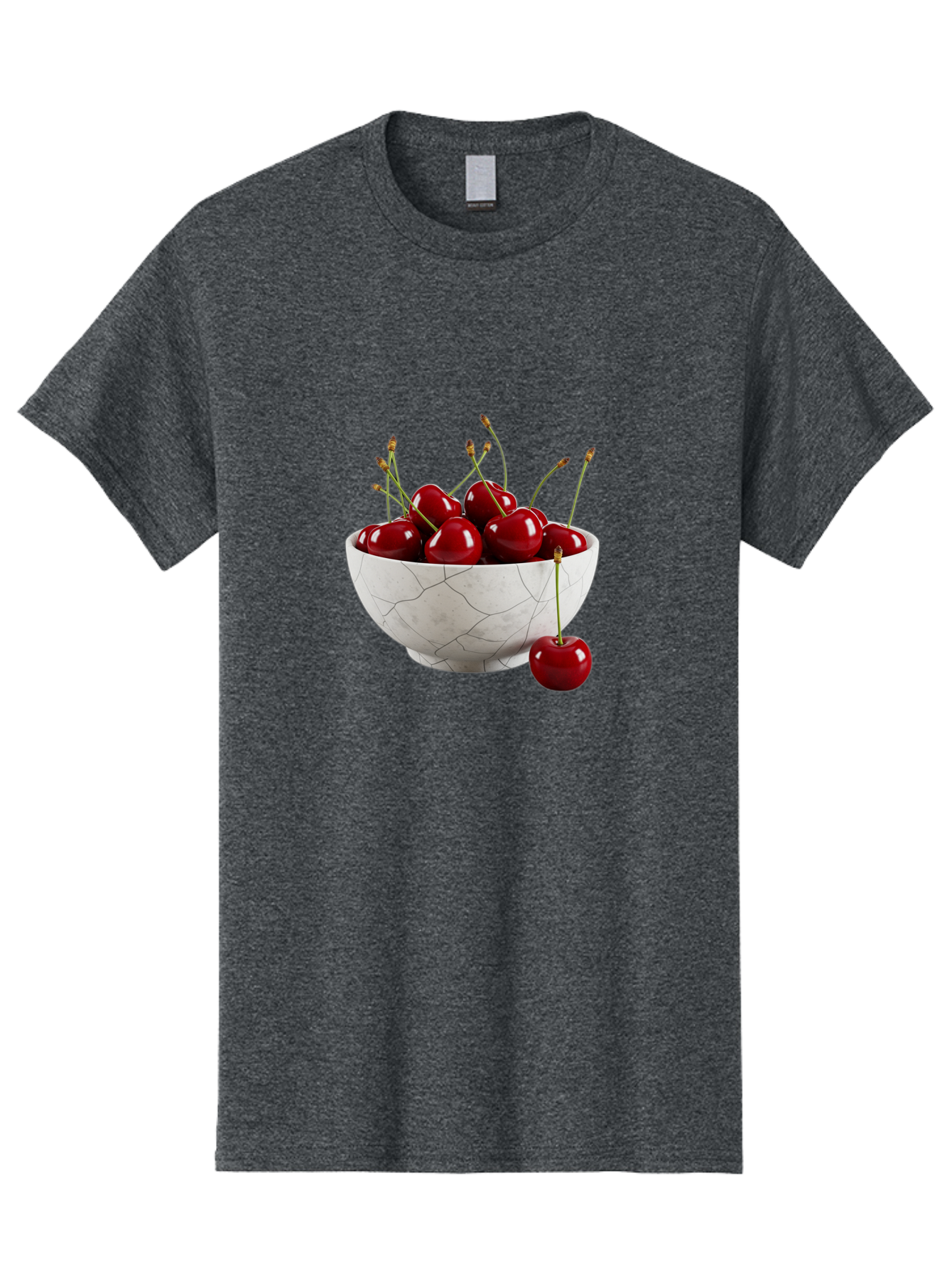 Cherries-In-Cracked-White-Bowl Men'S Graphic Tee, 100% Cotton, Comfortable Casual Summer Wear, Machine Washable, Vintage Camera, Old Camera, Antique Camera, Black Camera, Classic Photography, Photography Equipment, Nostalgic Device, Bai704