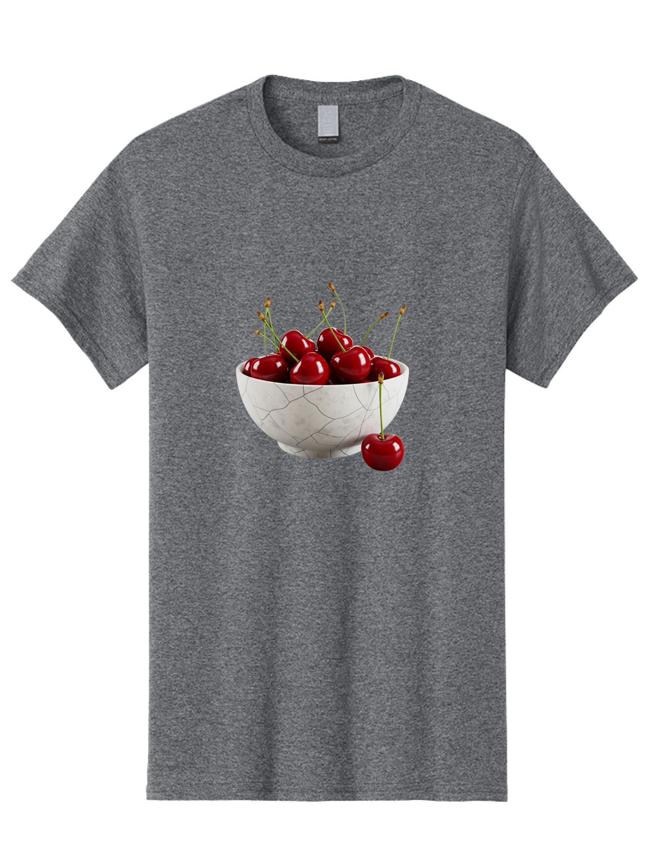 Cherries-In-Cracked-White-Bowl Men'S Graphic Tee, 100% Cotton, Comfortable Casual Summer Wear, Machine Washable, Vintage Camera, Old Camera, Antique Camera, Black Camera, Classic Photography, Photography Equipment, Nostalgic Device, Bai704