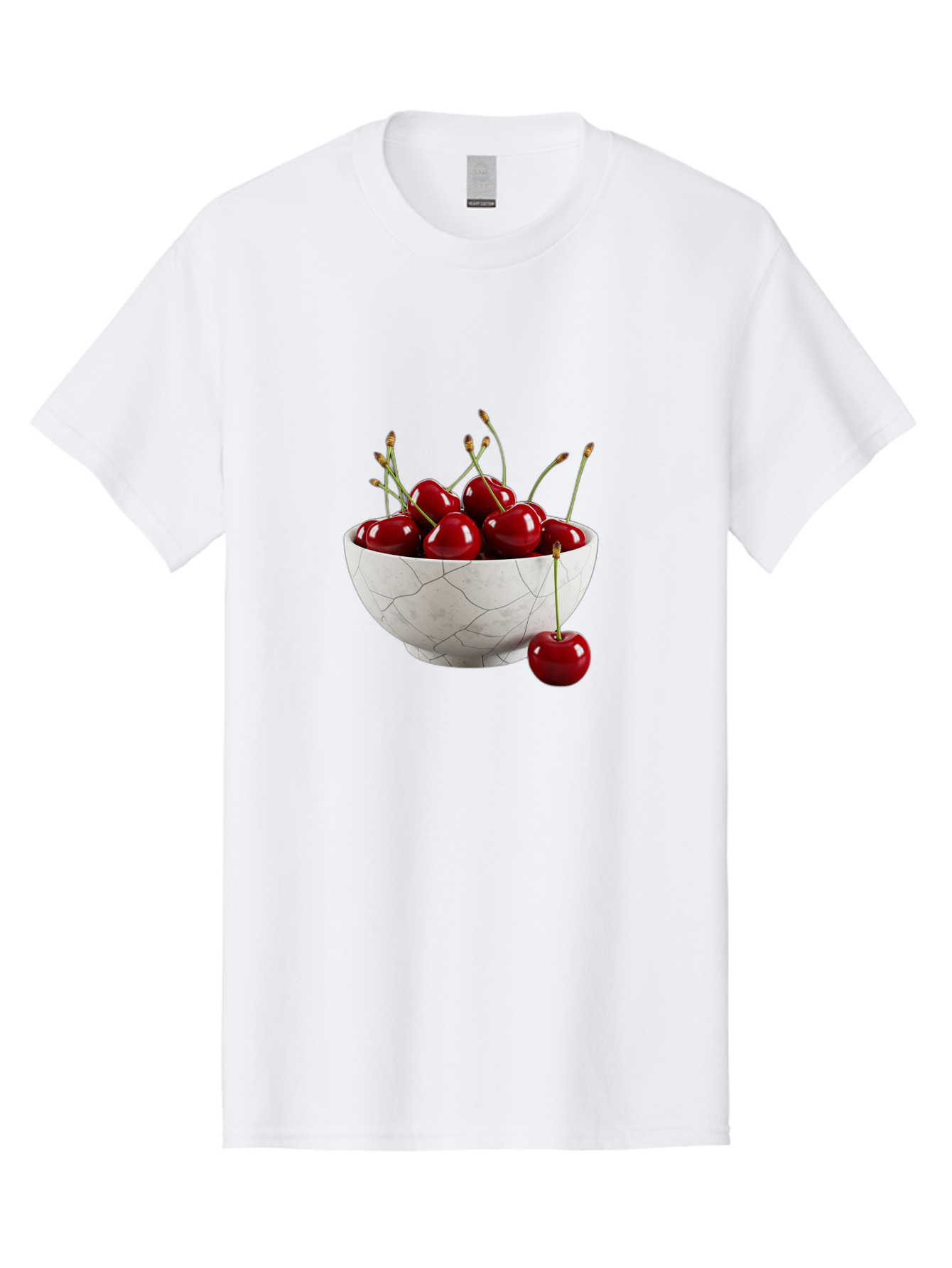 Cherries-In-Cracked-White-Bowl Men'S Graphic Tee, 100% Cotton, Comfortable Casual Summer Wear, Machine Washable, Vintage Camera, Old Camera, Antique Camera, Black Camera, Classic Photography, Photography Equipment, Nostalgic Device, Bai704