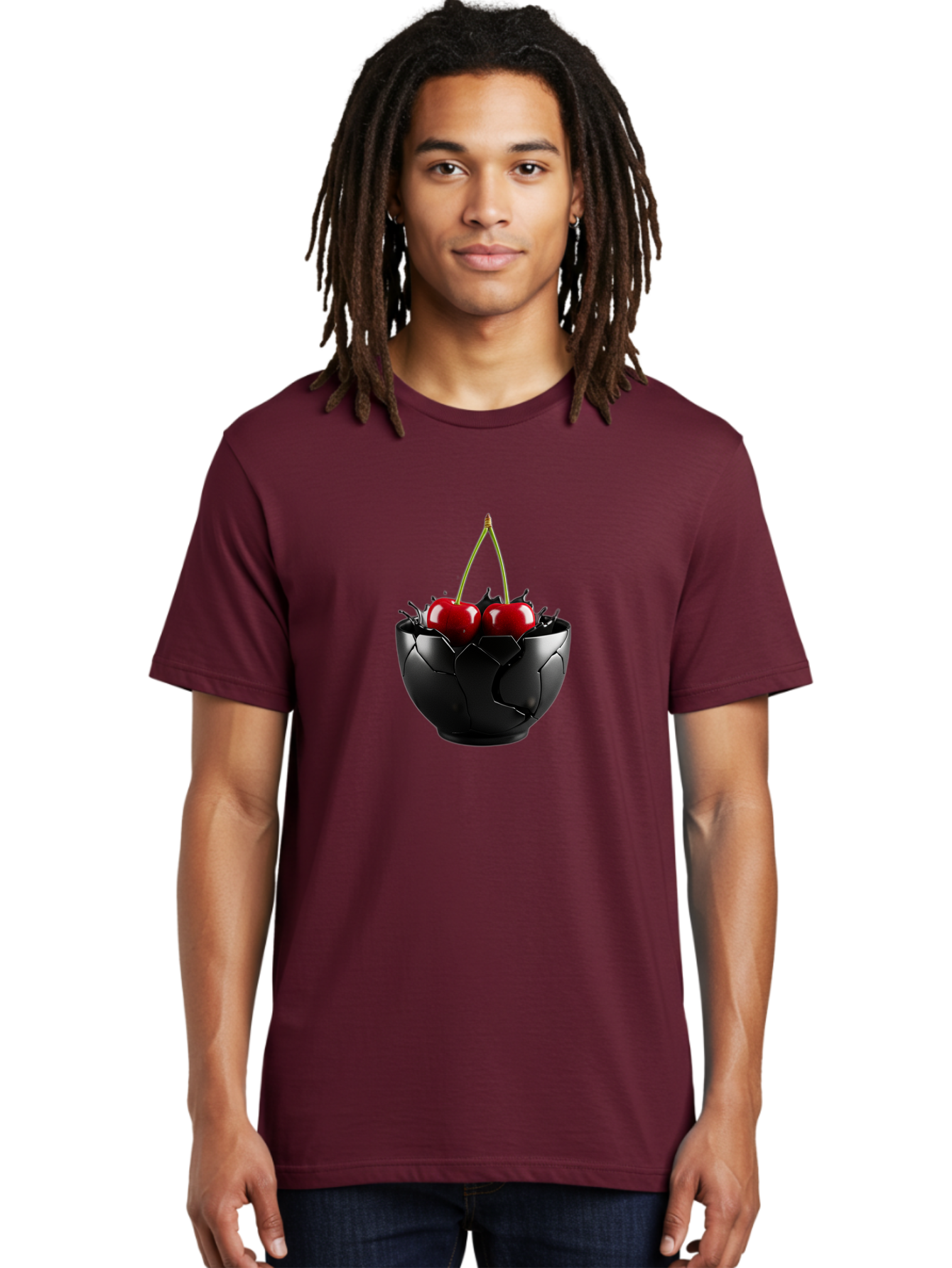 Cherries-In-Eggshell-Bowl Men'S Graphic Tee, 100% Cotton, Comfortable Casual Summer Wear, Machine Washable, Vintage Camera, Old Camera, Antique Camera, Black Camera, Classic Photography, Photography Equipment, Nostalgic Device, Film Camera, Bai705