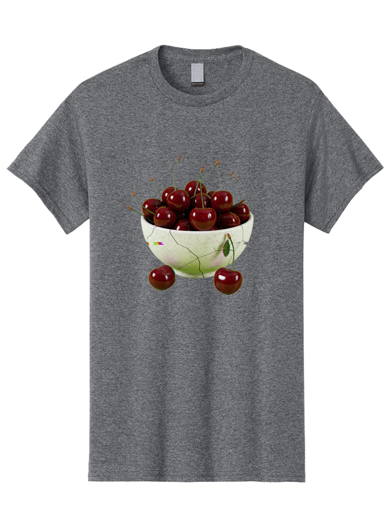 Cherries-In-Kintsugi-Bowl-1 Men'S Graphic Tee, 100% Cotton, Comfortable Casual Summer Wear, Machine Washable, Vintage Camera, Old Camera, Antique Camera, Black Camera, Classic Photography, Photography Equipment, Nostalgic Device, Film Camera, Bai707