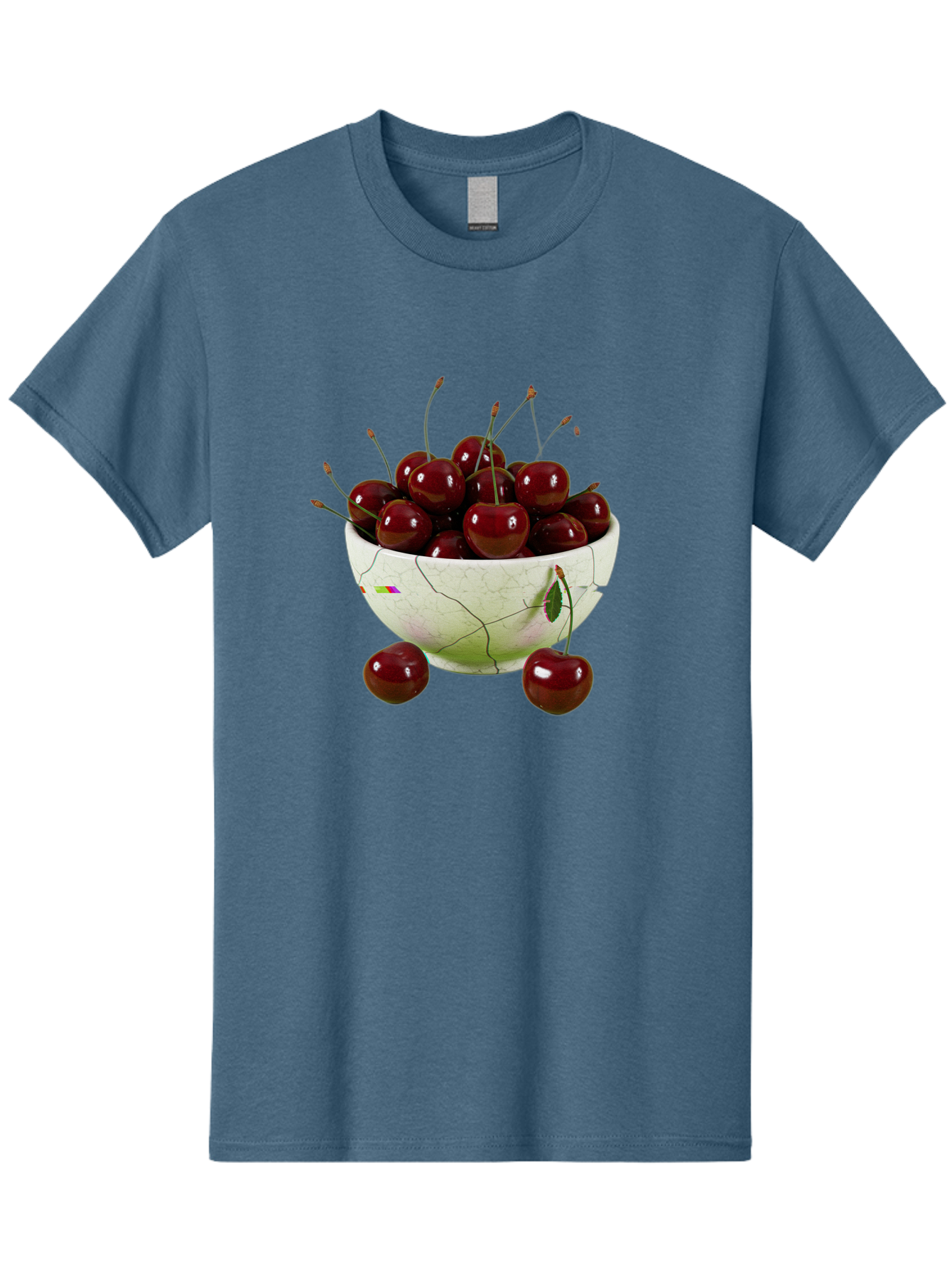 Cherries-In-Kintsugi-Bowl-1 Men'S Graphic Tee, 100% Cotton, Comfortable Casual Summer Wear, Machine Washable, Vintage Camera, Old Camera, Antique Camera, Black Camera, Classic Photography, Photography Equipment, Nostalgic Device, Film Camera, Bai707
