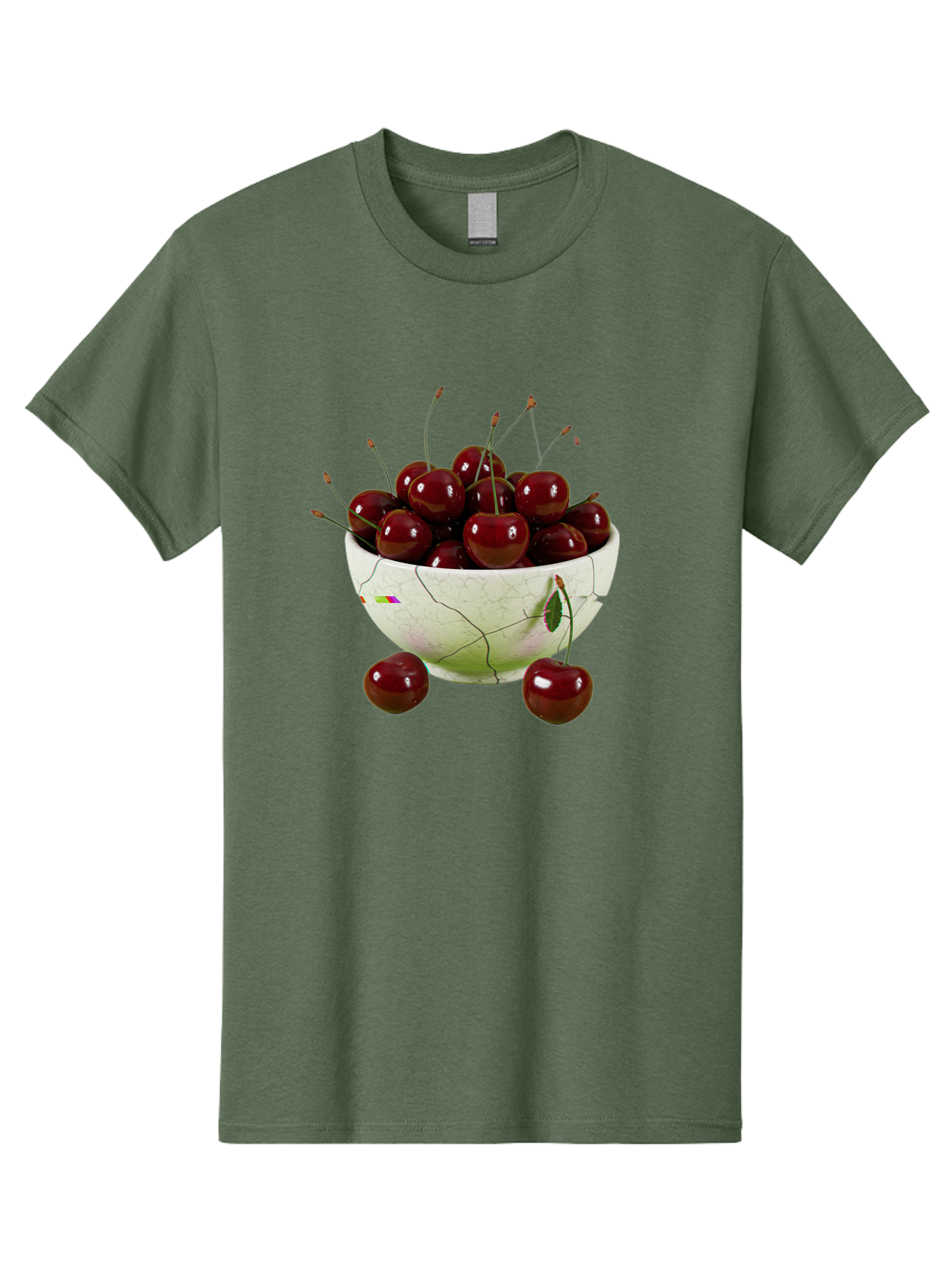Cherries-In-Kintsugi-Bowl-1 Men'S Graphic Tee, 100% Cotton, Comfortable Casual Summer Wear, Machine Washable, Vintage Camera, Old Camera, Antique Camera, Black Camera, Classic Photography, Photography Equipment, Nostalgic Device, Film Camera, Bai707