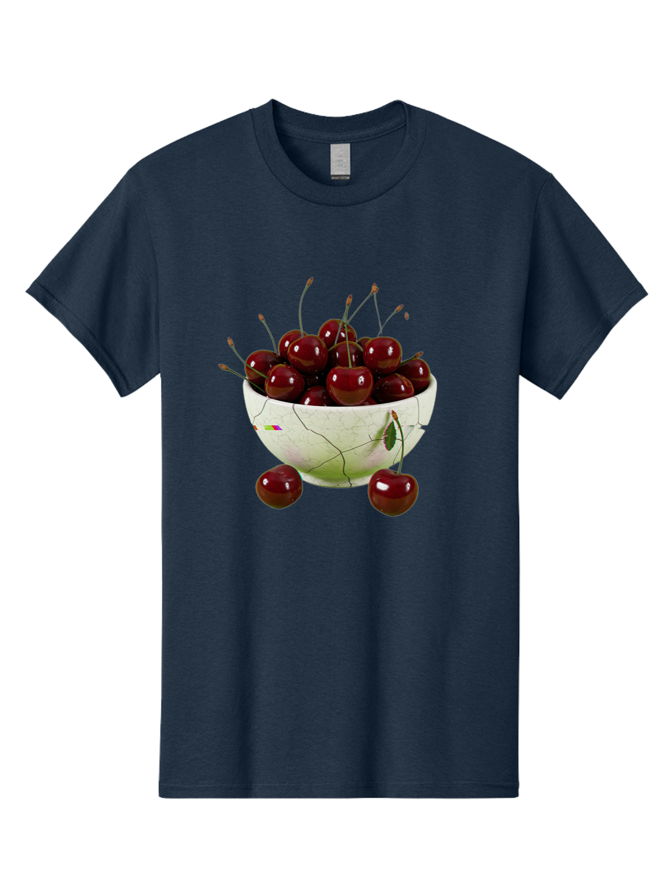 Cherries-In-Kintsugi-Bowl-1 Men'S Graphic Tee, 100% Cotton, Comfortable Casual Summer Wear, Machine Washable, Vintage Camera, Old Camera, Antique Camera, Black Camera, Classic Photography, Photography Equipment, Nostalgic Device, Film Camera, Bai707