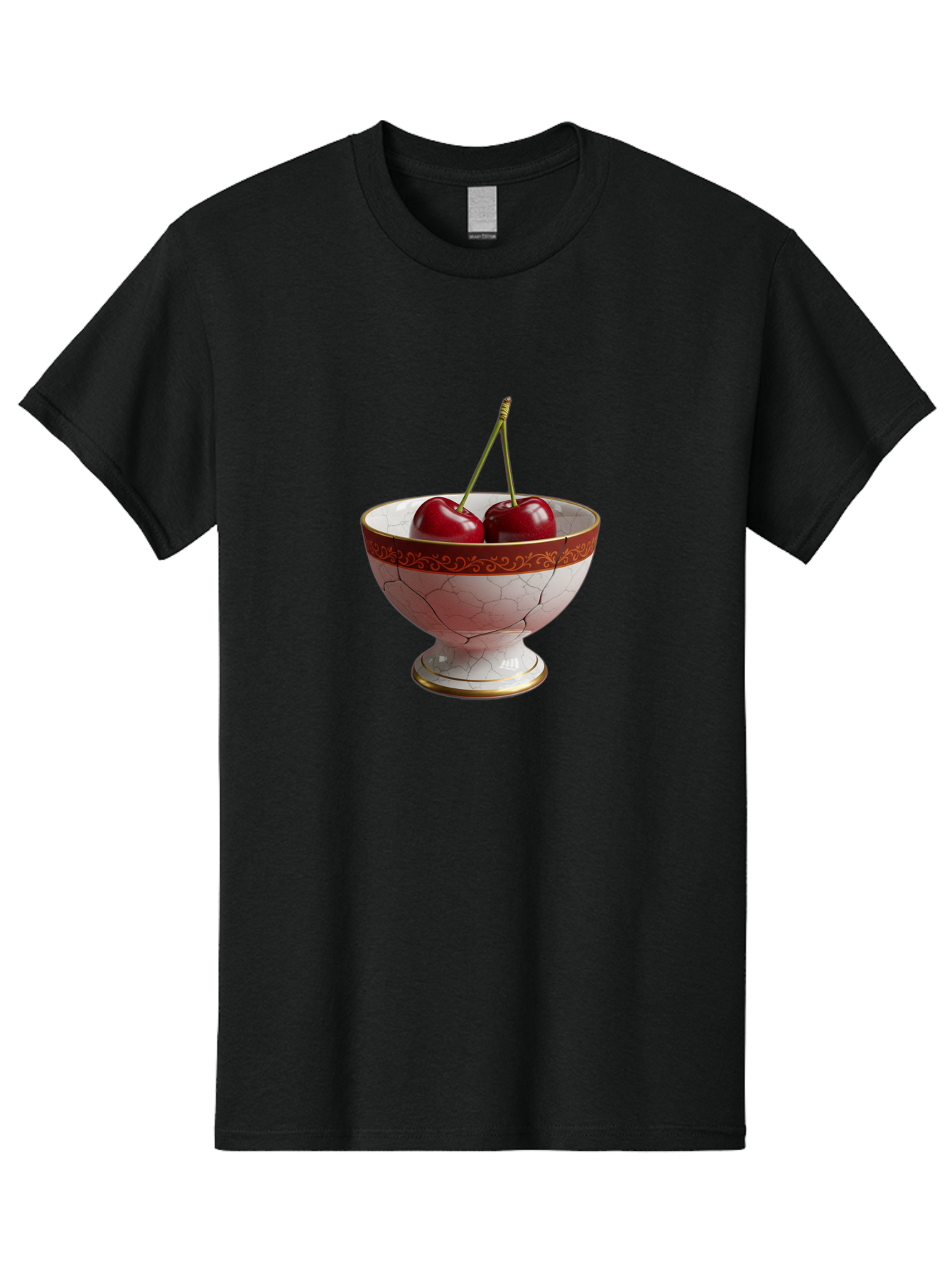 Cherries-In-Kintsugi-Bowl Men'S Graphic Tee, 100% Cotton, Comfortable Casual Summer Wear, Machine Washable, Vintage Camera, Old Camera, Antique Camera, Black Camera, Classic Photography, Photography Equipment, Nostalgic Device, Film Camera, Bai709