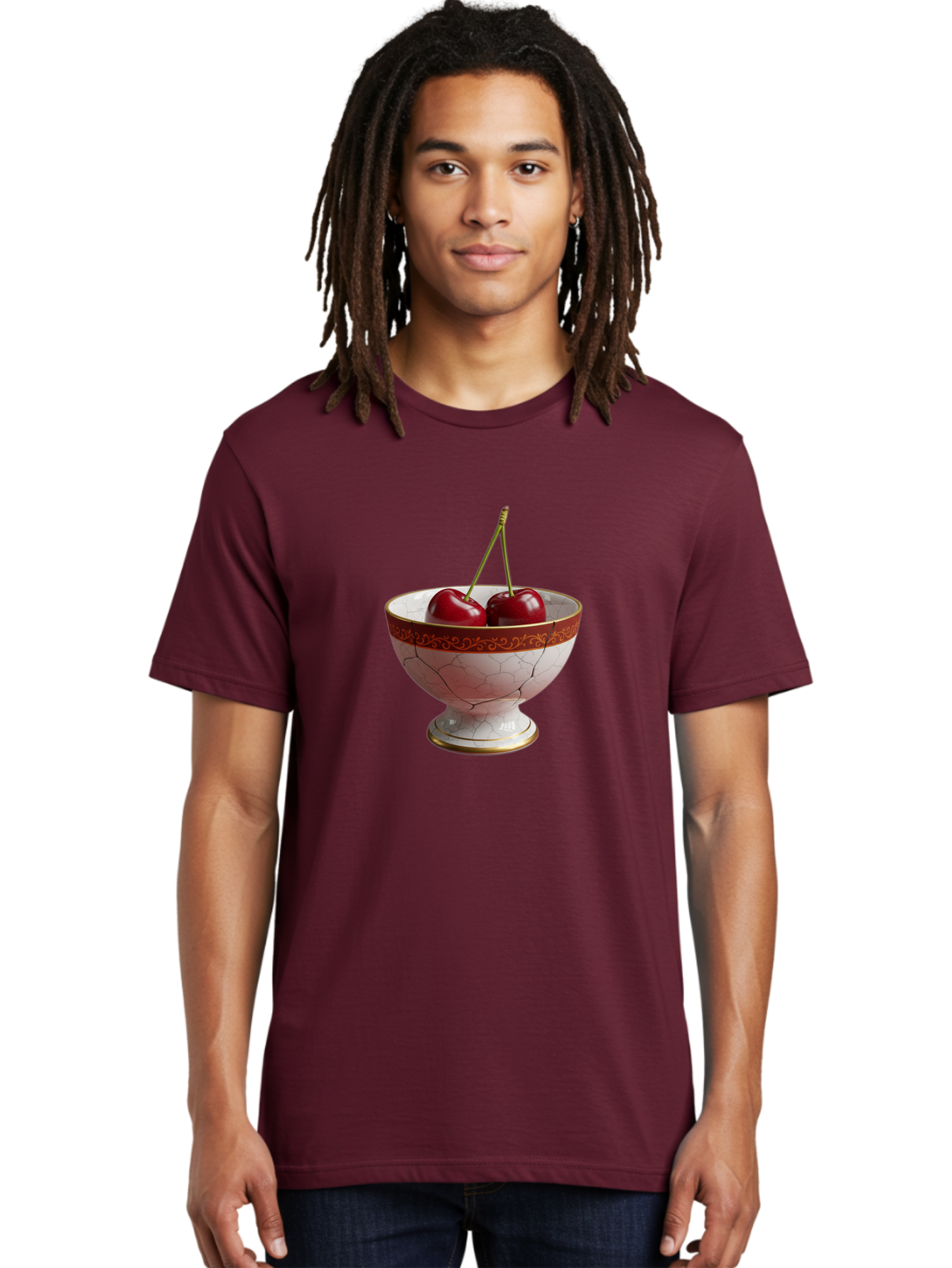 Cherries-In-Kintsugi-Bowl Men'S Graphic Tee, 100% Cotton, Comfortable Casual Summer Wear, Machine Washable, Vintage Camera, Old Camera, Antique Camera, Black Camera, Classic Photography, Photography Equipment, Nostalgic Device, Film Camera, Bai709