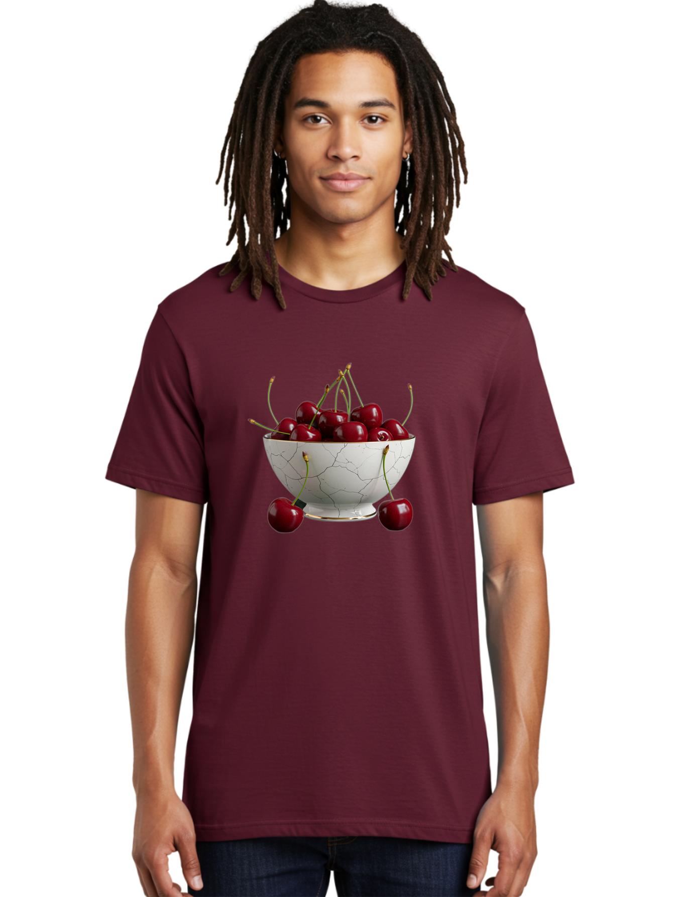 Cherries-In-Marble-Bowl Men'S Graphic Tee, 100% Cotton, Comfortable Casual Summer Wear, Machine Washable, Vintage Camera, Old Camera, Antique Camera, Black Camera, Classic Photography, Photography Equipment, Nostalgic Device, Film Camera, Bai710
