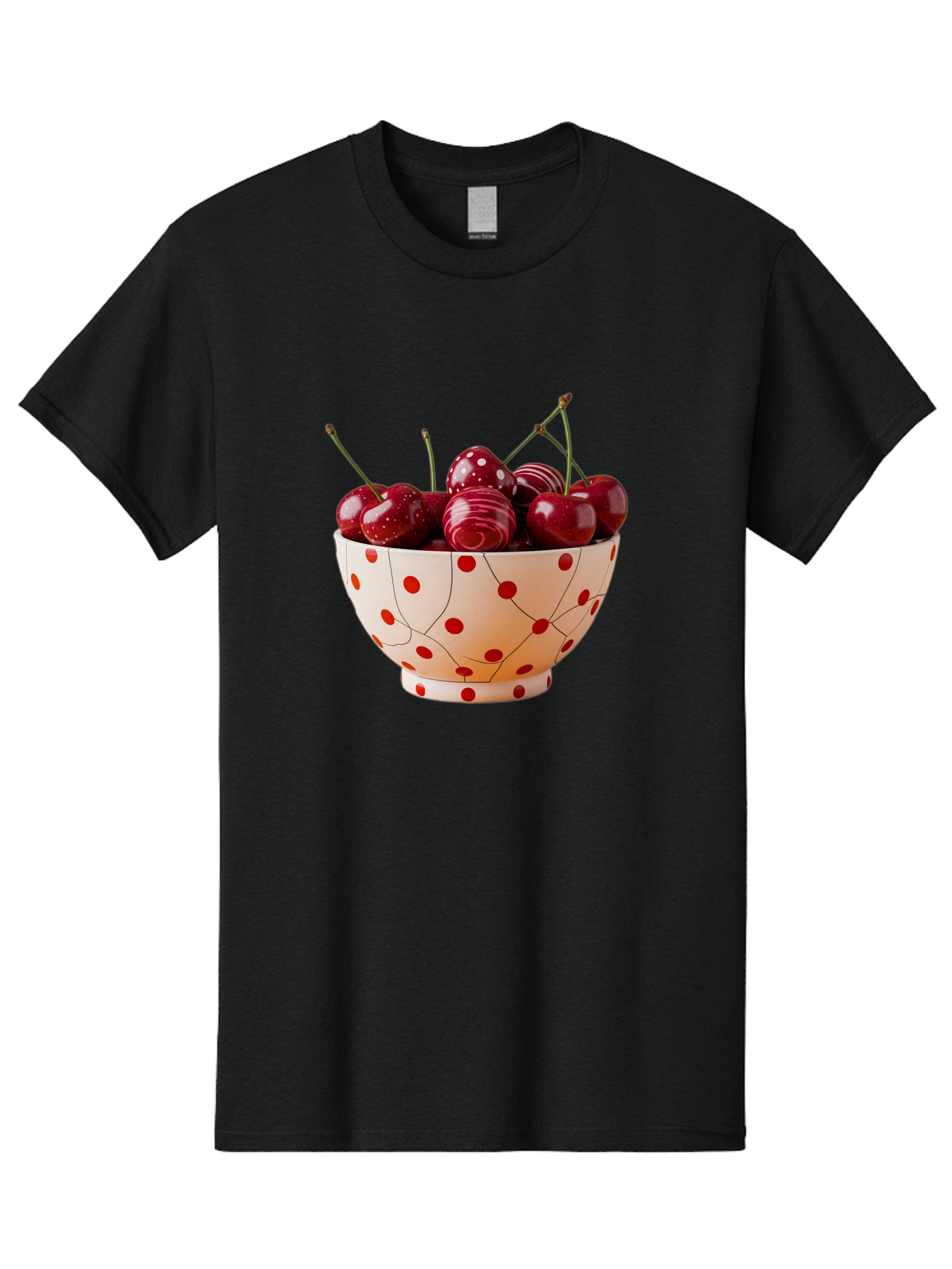 Cherries-In-White-Bowl-With-Red-Polka-Dots Men'S Graphic Tee, 100% Cotton, Comfortable Casual Summer Wear, Machine Washable, Vintage Camera, Old Camera, Antique Camera, Black Camera, Classic Photography, Photography Equipment, Bai711