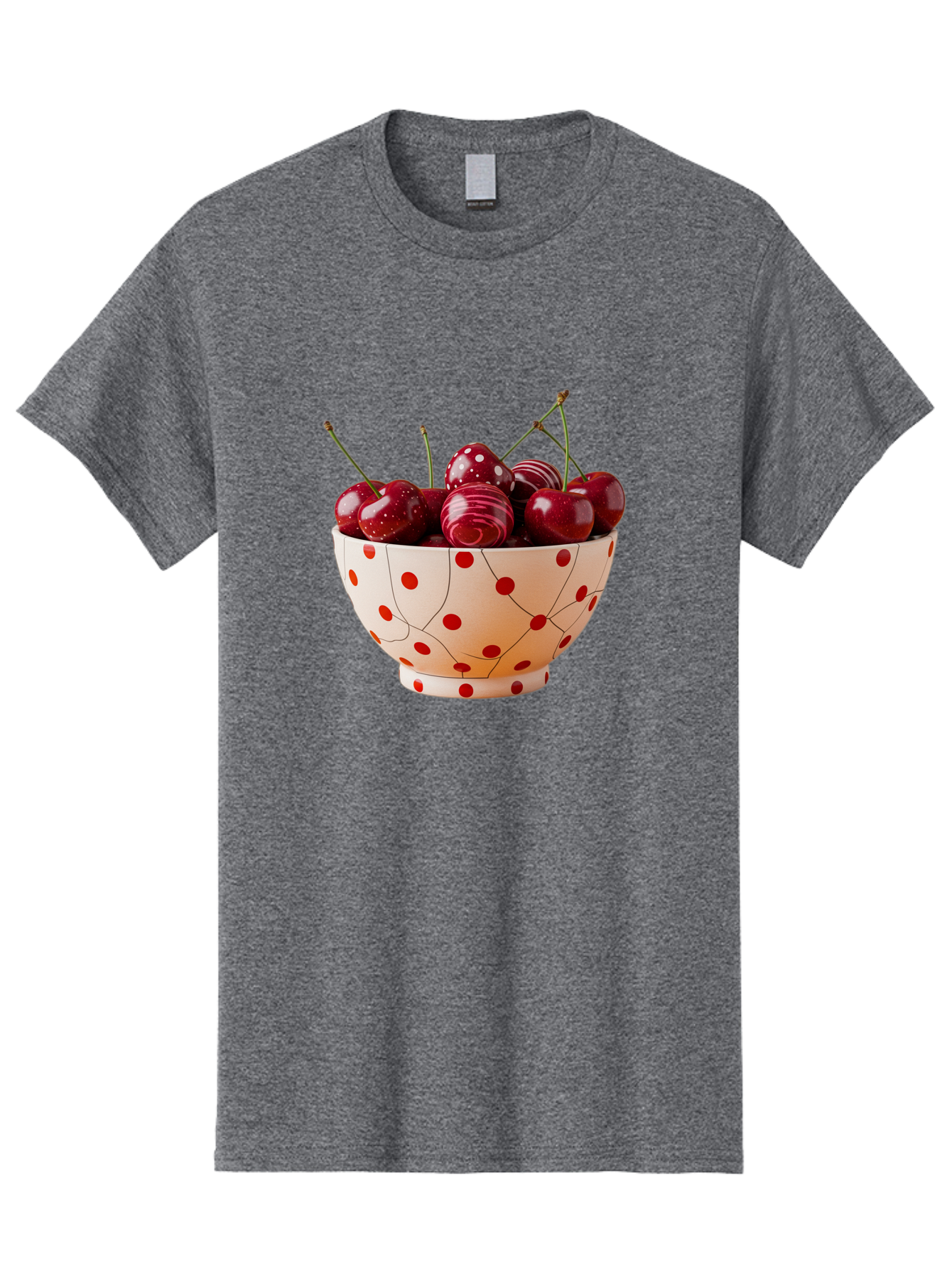Cherries-In-White-Bowl-With-Red-Polka-Dots Men'S Graphic Tee, 100% Cotton, Comfortable Casual Summer Wear, Machine Washable, Vintage Camera, Old Camera, Antique Camera, Black Camera, Classic Photography, Photography Equipment, Bai711