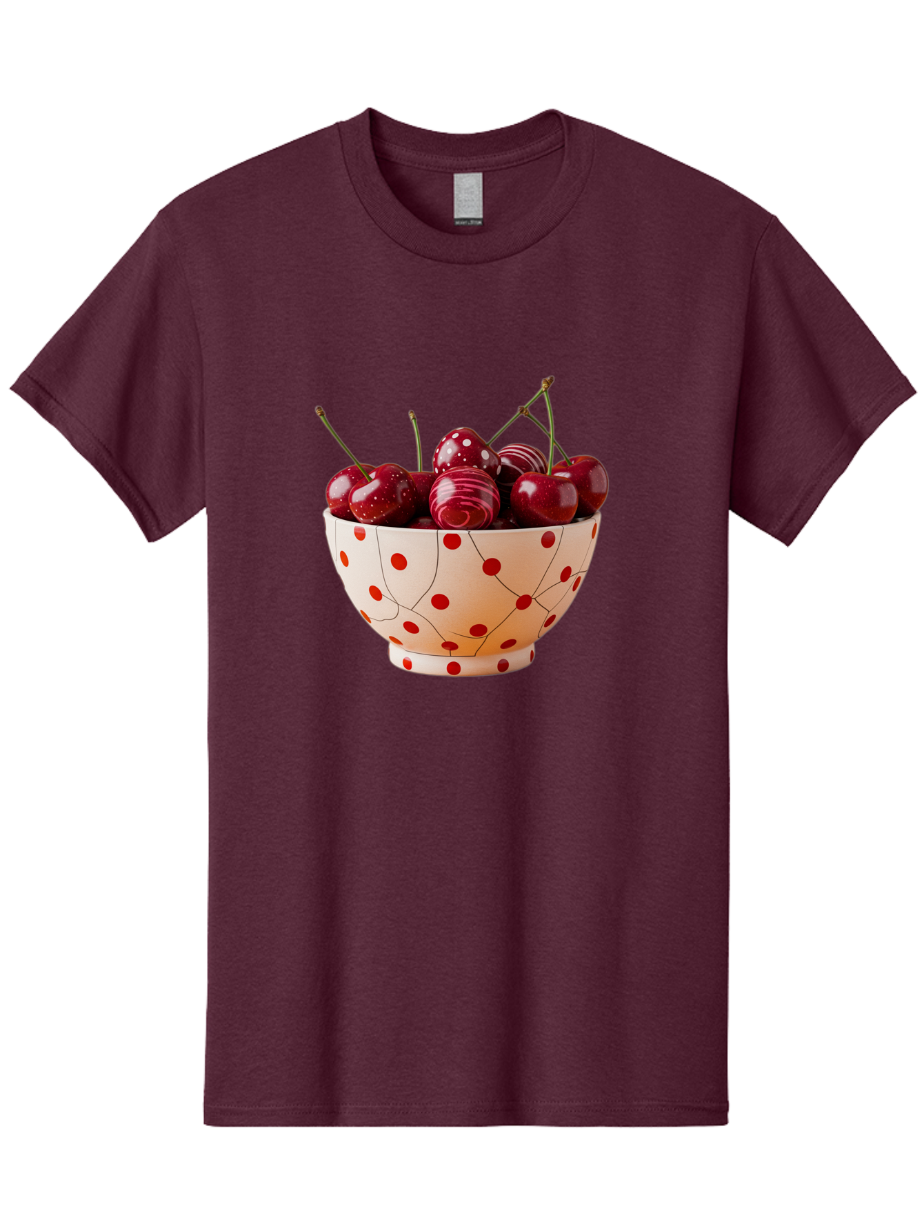 Cherries-In-White-Bowl-With-Red-Polka-Dots Men'S Graphic Tee, 100% Cotton, Comfortable Casual Summer Wear, Machine Washable, Vintage Camera, Old Camera, Antique Camera, Black Camera, Classic Photography, Photography Equipment, Bai711