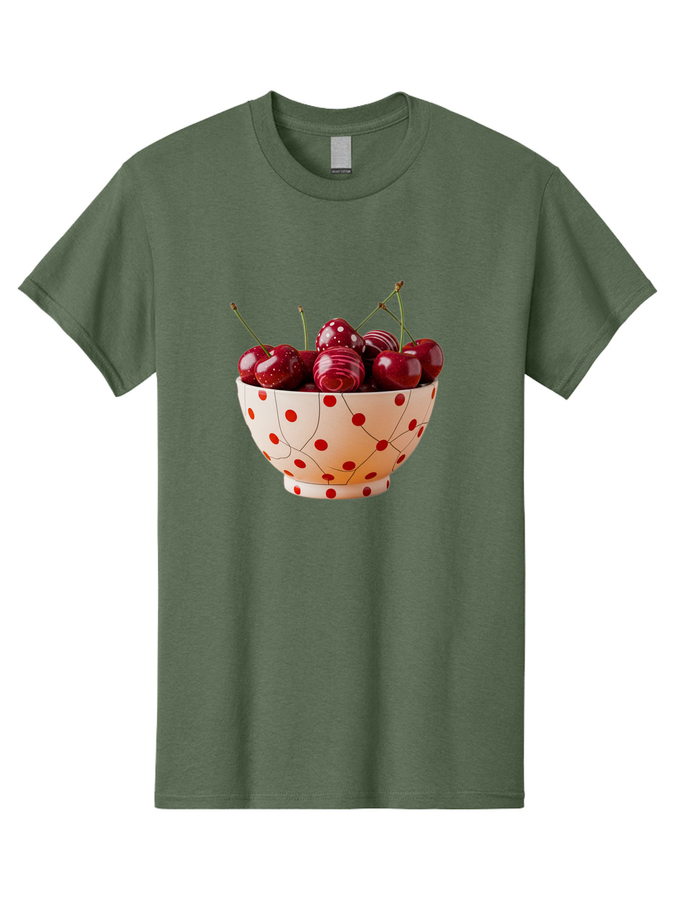 Cherries-In-White-Bowl-With-Red-Polka-Dots Men'S Graphic Tee, 100% Cotton, Comfortable Casual Summer Wear, Machine Washable, Vintage Camera, Old Camera, Antique Camera, Black Camera, Classic Photography, Photography Equipment, Bai711