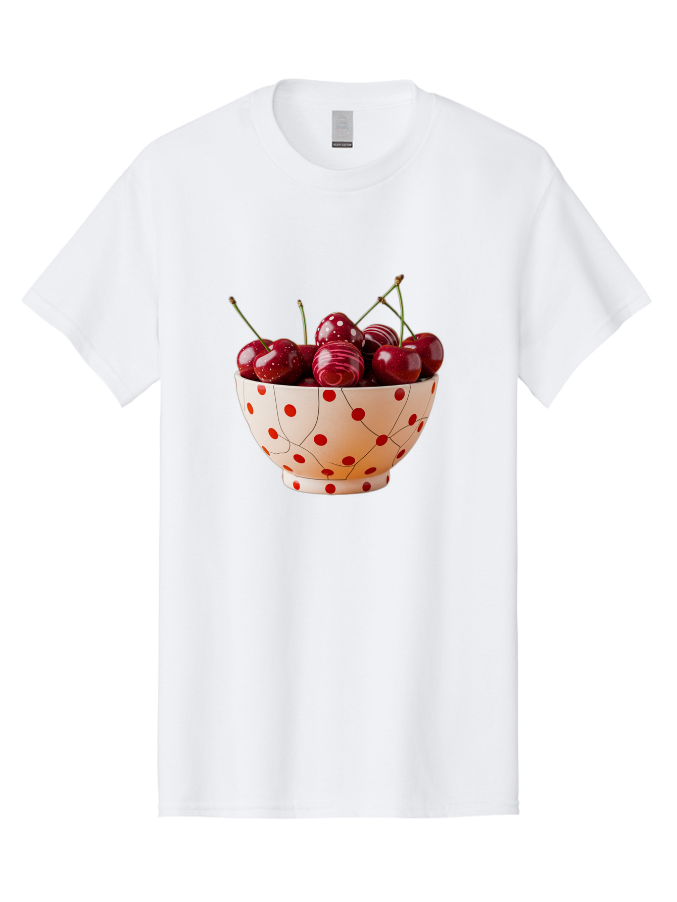 Cherries-In-White-Bowl-With-Red-Polka-Dots Men'S Graphic Tee, 100% Cotton, Comfortable Casual Summer Wear, Machine Washable, Vintage Camera, Old Camera, Antique Camera, Black Camera, Classic Photography, Photography Equipment, Bai711