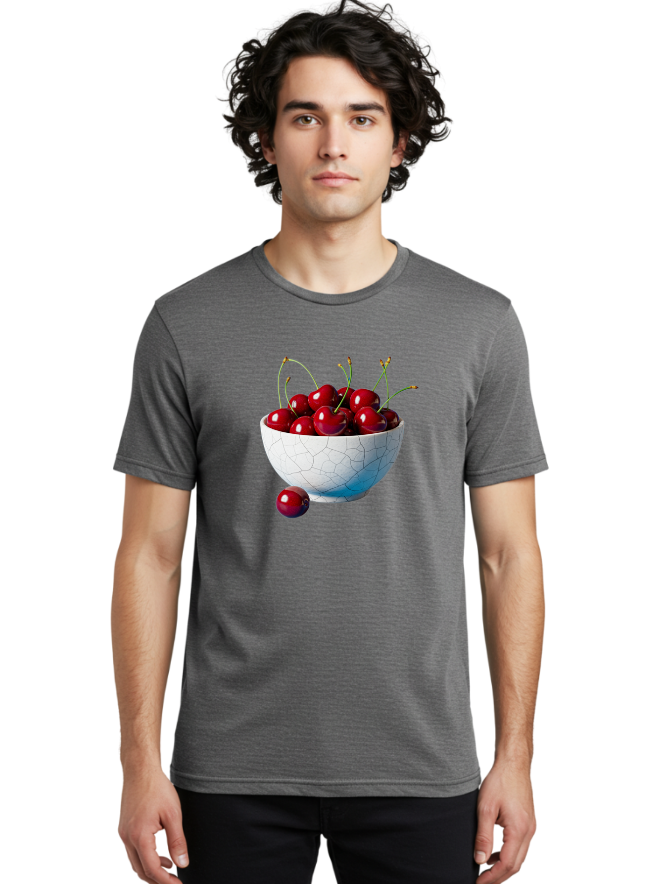 Cherries-In-White-Bowl Men'S Graphic Tee, 100% Cotton, Comfortable Casual Summer Wear, Machine Washable, Vintage Camera, Old Camera, Antique Camera, Black Camera, Classic Photography, Photography Equipment, Nostalgic Device, Film Camera, Bai712