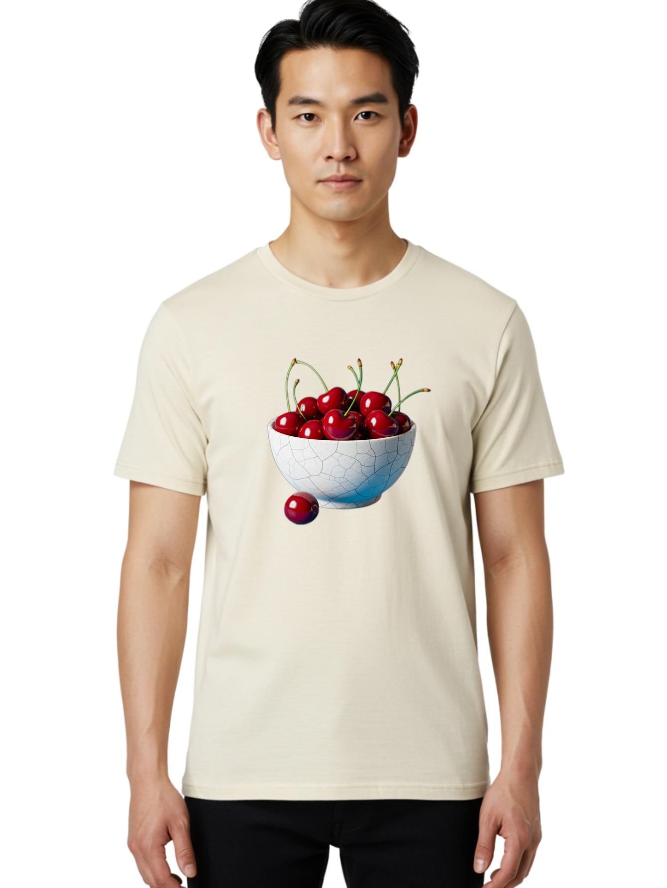 Cherries-In-White-Bowl Men'S Graphic Tee, 100% Cotton, Comfortable Casual Summer Wear, Machine Washable, Vintage Camera, Old Camera, Antique Camera, Black Camera, Classic Photography, Photography Equipment, Nostalgic Device, Film Camera, Bai712