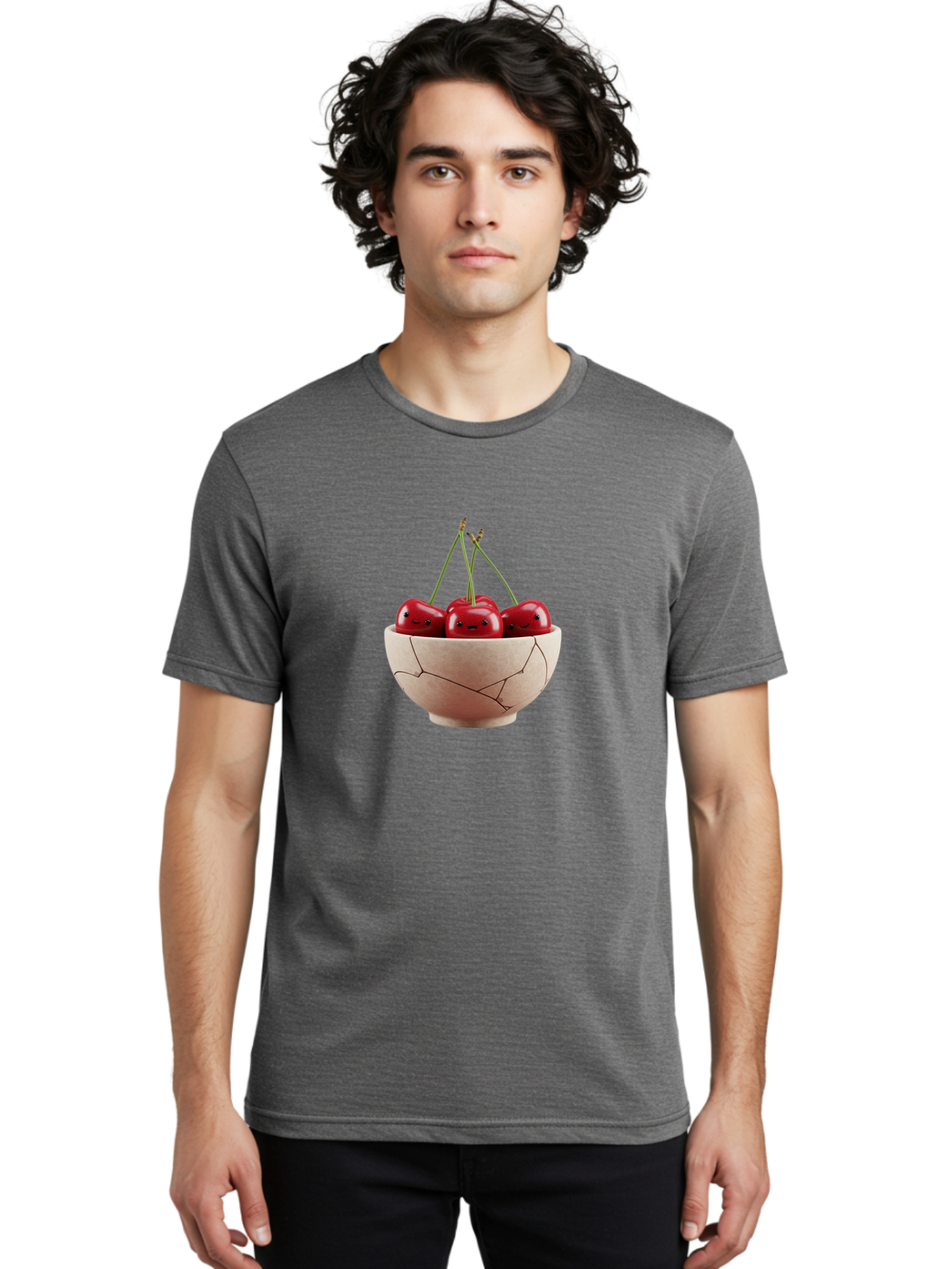 Cherries-With-Faces-In-Broken-Bowl Men'S Graphic Tee, 100% Cotton, Comfortable Casual Summer Wear, Machine Washable, Vintage Camera, Old Camera, Antique Camera, Black Camera, Classic Photography, Photography Equipment, Nostalgic Device, Bai714
