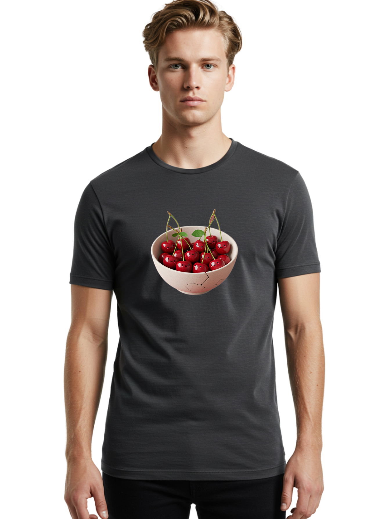 Cherries-With-Funny-Faces Men'S Graphic Tee, 100% Cotton, Comfortable Casual Summer Wear, Machine Washable, Vintage Camera, Old Camera, Antique Camera, Black Camera, Classic Photography, Photography Equipment, Nostalgic Device, Film Camera, Bai715
