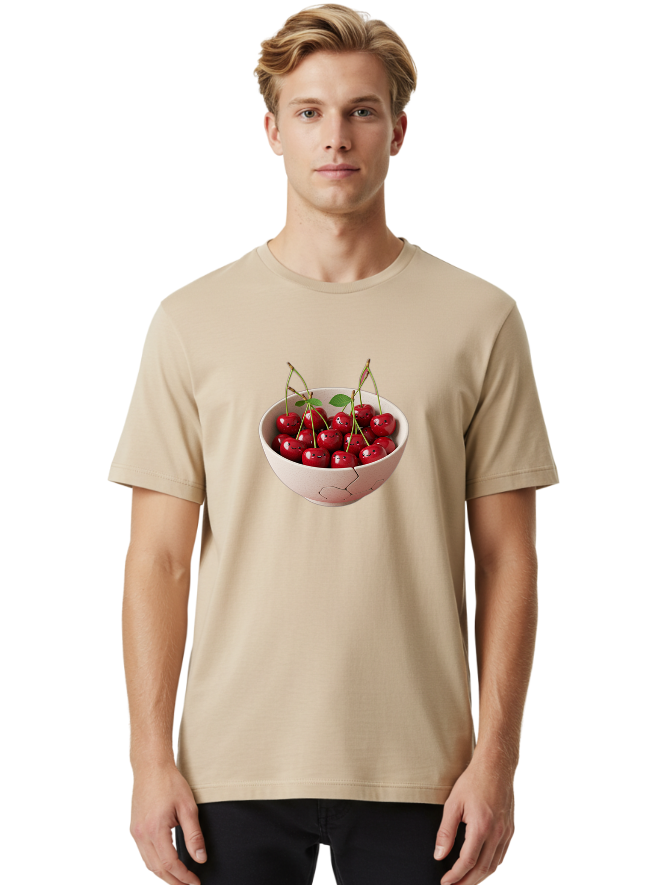 Cherries-With-Funny-Faces Men'S Graphic Tee, 100% Cotton, Comfortable Casual Summer Wear, Machine Washable, Vintage Camera, Old Camera, Antique Camera, Black Camera, Classic Photography, Photography Equipment, Nostalgic Device, Film Camera, Bai715