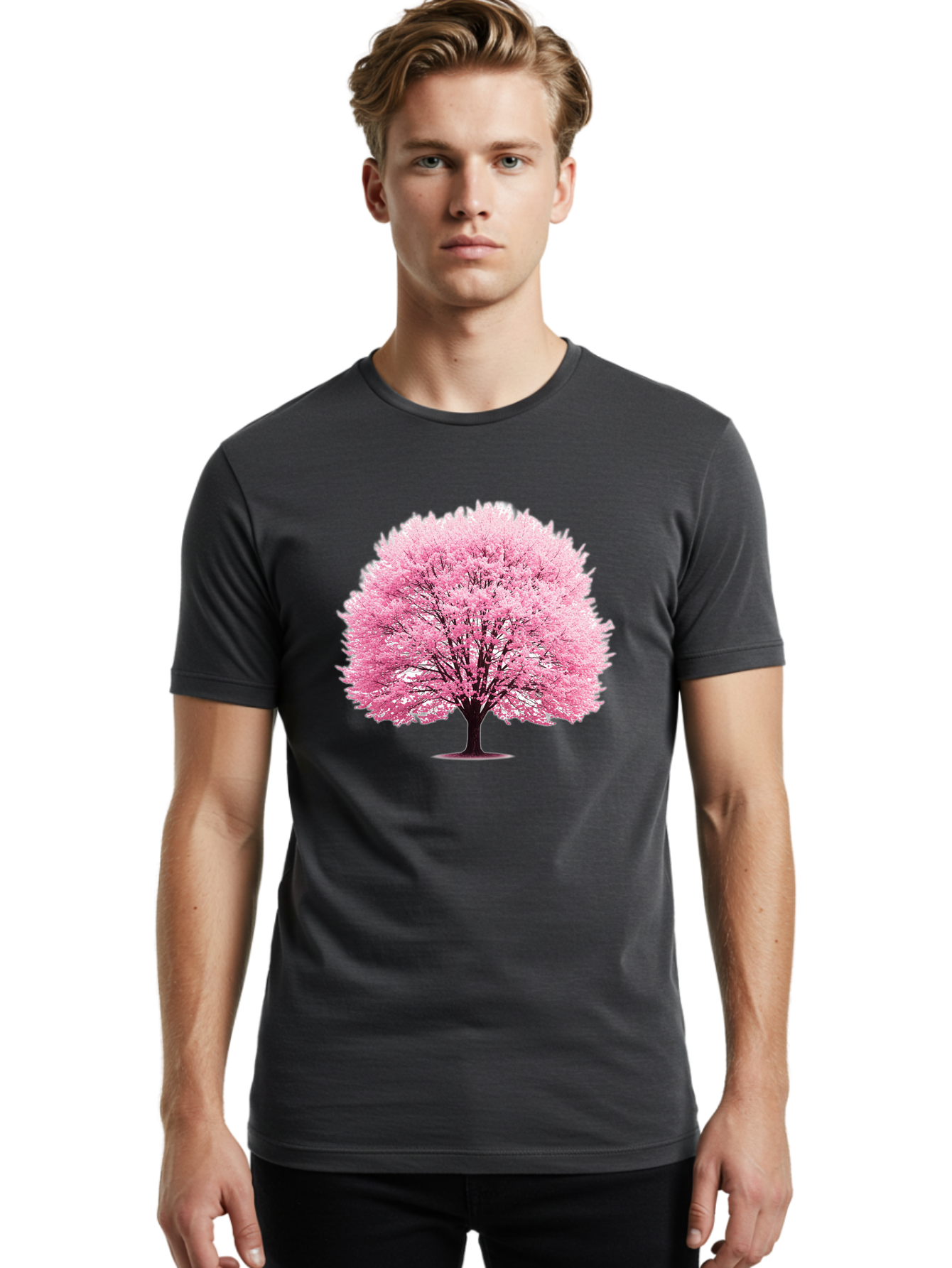 Cherry-Blossom-Tree-1 Men'S Graphic Tee, 100% Cotton, Comfortable Casual Summer Wear, Machine Washable, Vintage Camera, Old Camera, Antique Camera, Black Camera, Classic Photography, Photography Equipment, Nostalgic Device, Film Camera, Bai719