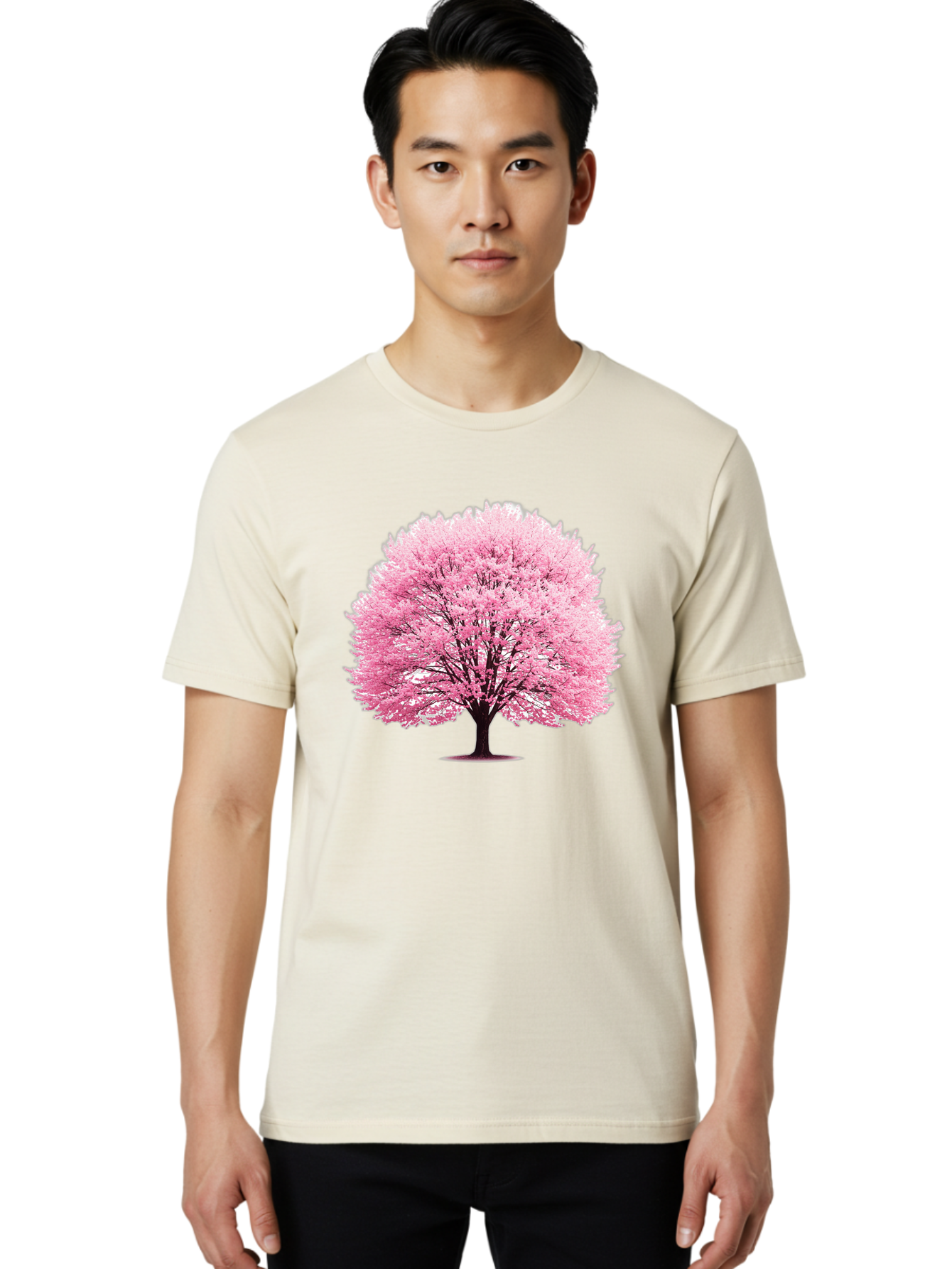 Cherry-Blossom-Tree-1 Men'S Graphic Tee, 100% Cotton, Comfortable Casual Summer Wear, Machine Washable, Vintage Camera, Old Camera, Antique Camera, Black Camera, Classic Photography, Photography Equipment, Nostalgic Device, Film Camera, Bai719