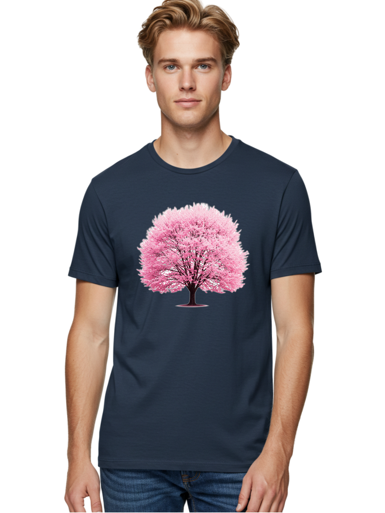 Cherry-Blossom-Tree-1 Men'S Graphic Tee, 100% Cotton, Comfortable Casual Summer Wear, Machine Washable, Vintage Camera, Old Camera, Antique Camera, Black Camera, Classic Photography, Photography Equipment, Nostalgic Device, Film Camera, Bai719