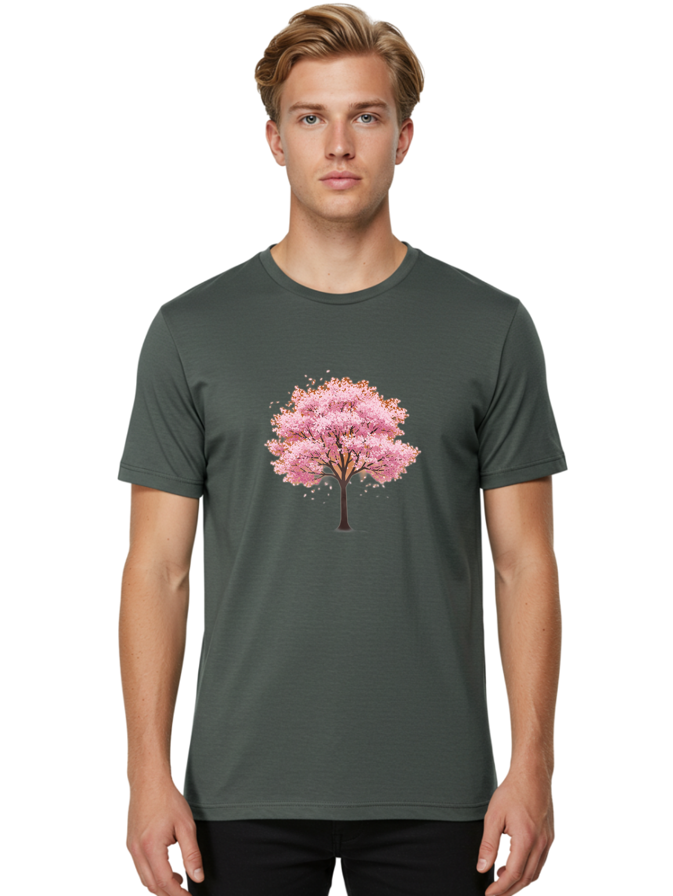 Cherry-Blossom-Tree-2 Men'S Graphic Tee, 100% Cotton, Comfortable Casual Summer Wear, Machine Washable, Vintage Camera, Old Camera, Antique Camera, Black Camera, Classic Photography, Photography Equipment, Nostalgic Device, Film Camera, Bai720