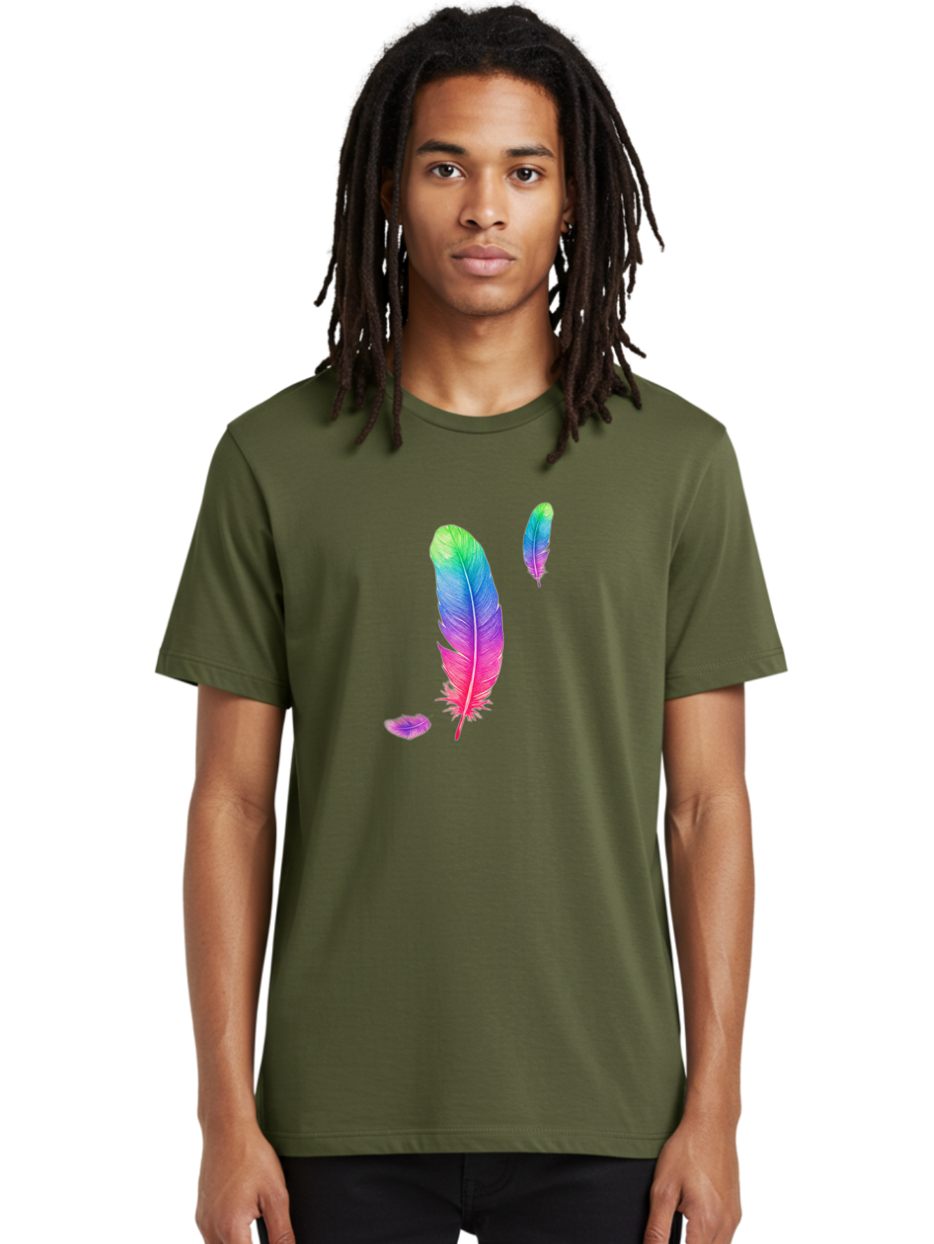 Colorful-Feathers-1 Men'S Graphic Tee, 100% Cotton, Comfortable Casual Summer Wear, Machine Washable, Vintage Camera, Old Camera, Antique Camera, Black Camera, Classic Photography, Photography Equipment, Nostalgic Device, Film Camera, Bai729