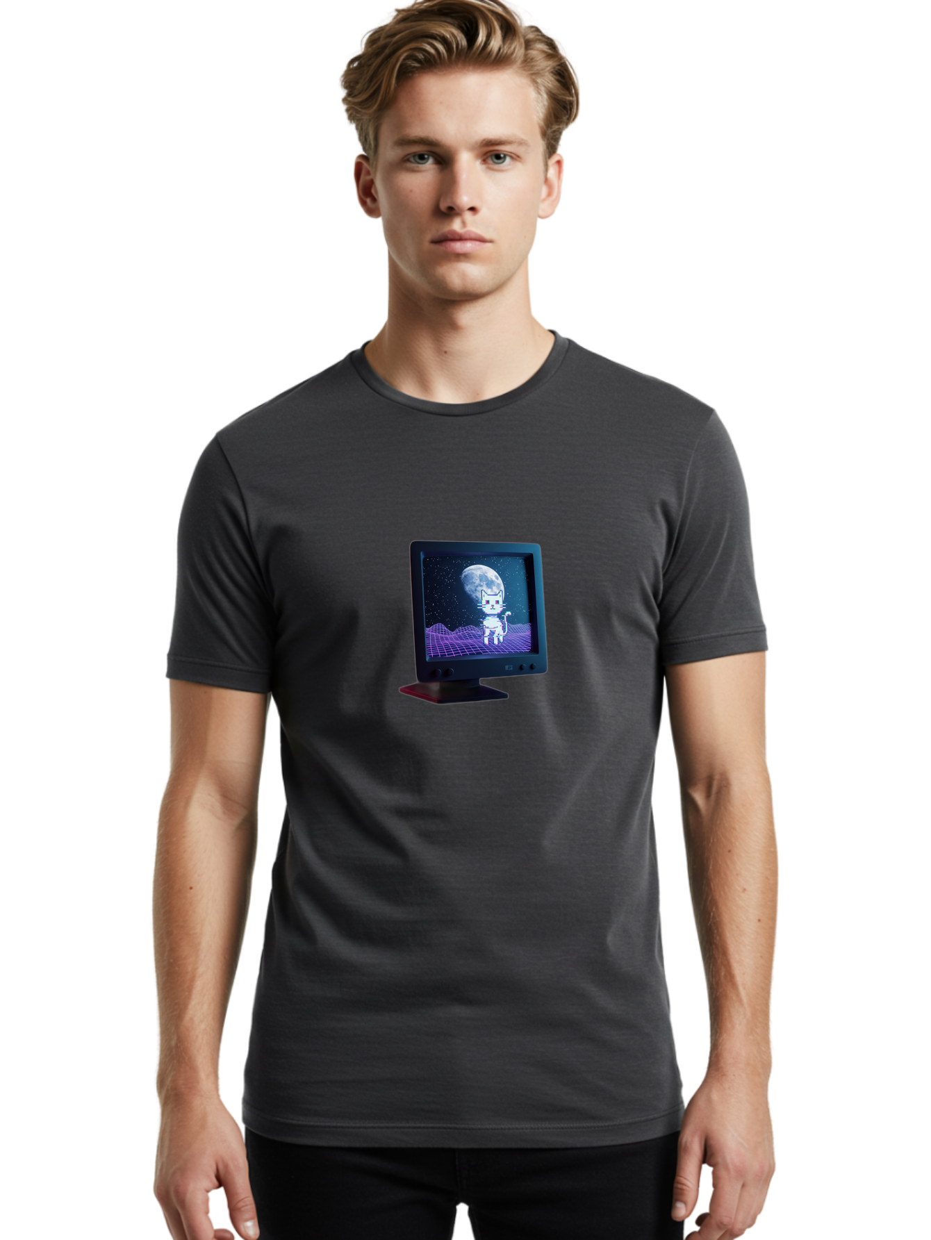 Cosmic-Cat Men'S Graphic Tee, 100% Cotton, Comfortable Casual Summer Wear, Machine Washable, Vintage Camera, Old Camera, Antique Camera, Black Camera, Classic Photography, Photography Equipment, Nostalgic Device, Film Camera, Camera Art Bai734