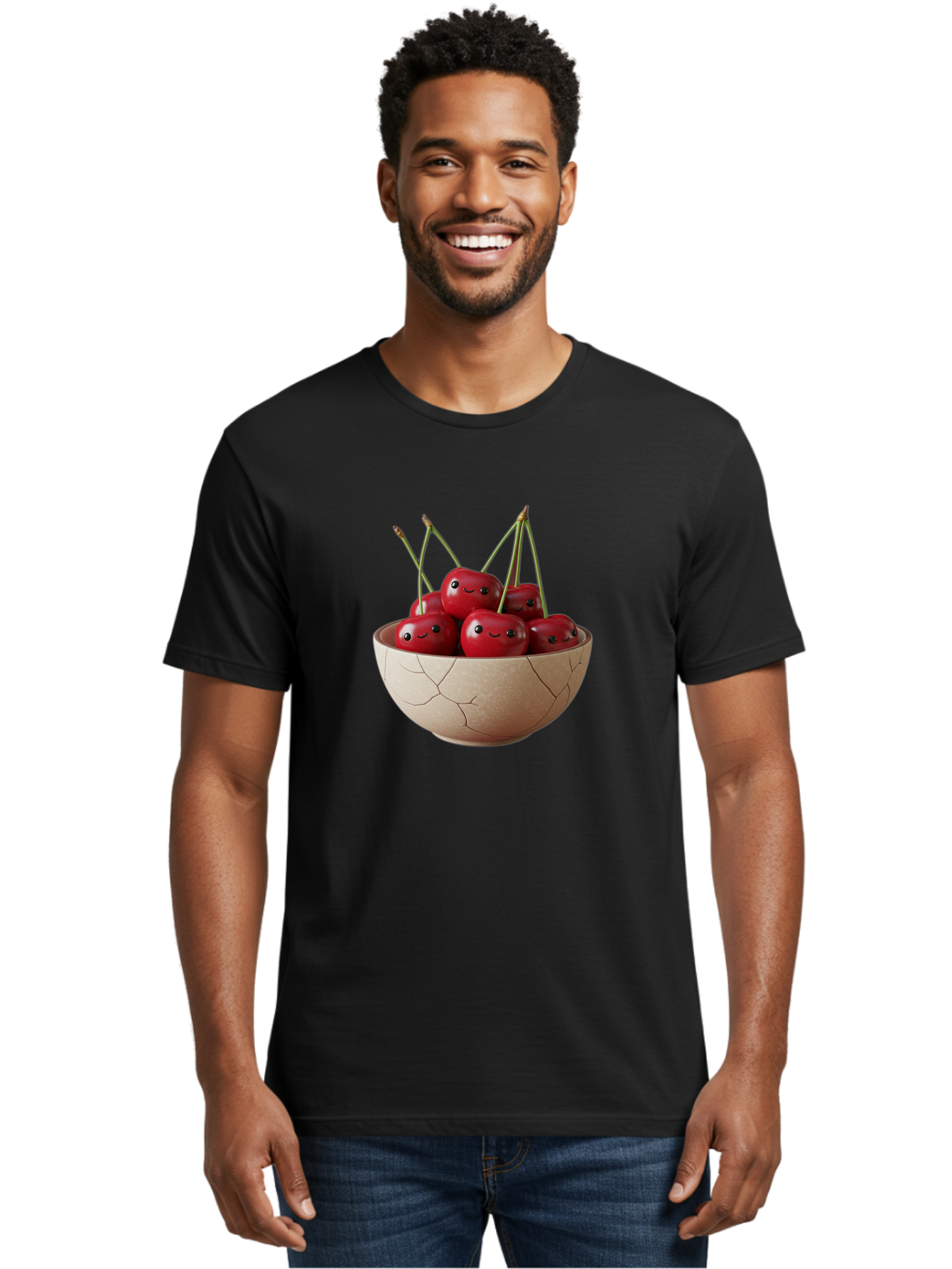 Cracked-Bowl-Cherries-1 Men'S Graphic Tee, 100% Cotton, Comfortable Casual Summer Wear, Machine Washable, Vintage Camera, Old Camera, Antique Camera, Black Camera, Classic Photography, Photography Equipment, Nostalgic Device, Film Camera, Bai738