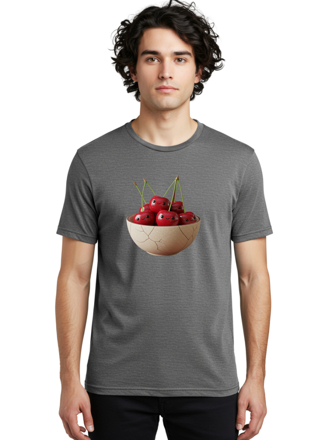 Cracked-Bowl-Cherries-1 Men'S Graphic Tee, 100% Cotton, Comfortable Casual Summer Wear, Machine Washable, Vintage Camera, Old Camera, Antique Camera, Black Camera, Classic Photography, Photography Equipment, Nostalgic Device, Film Camera, Bai738