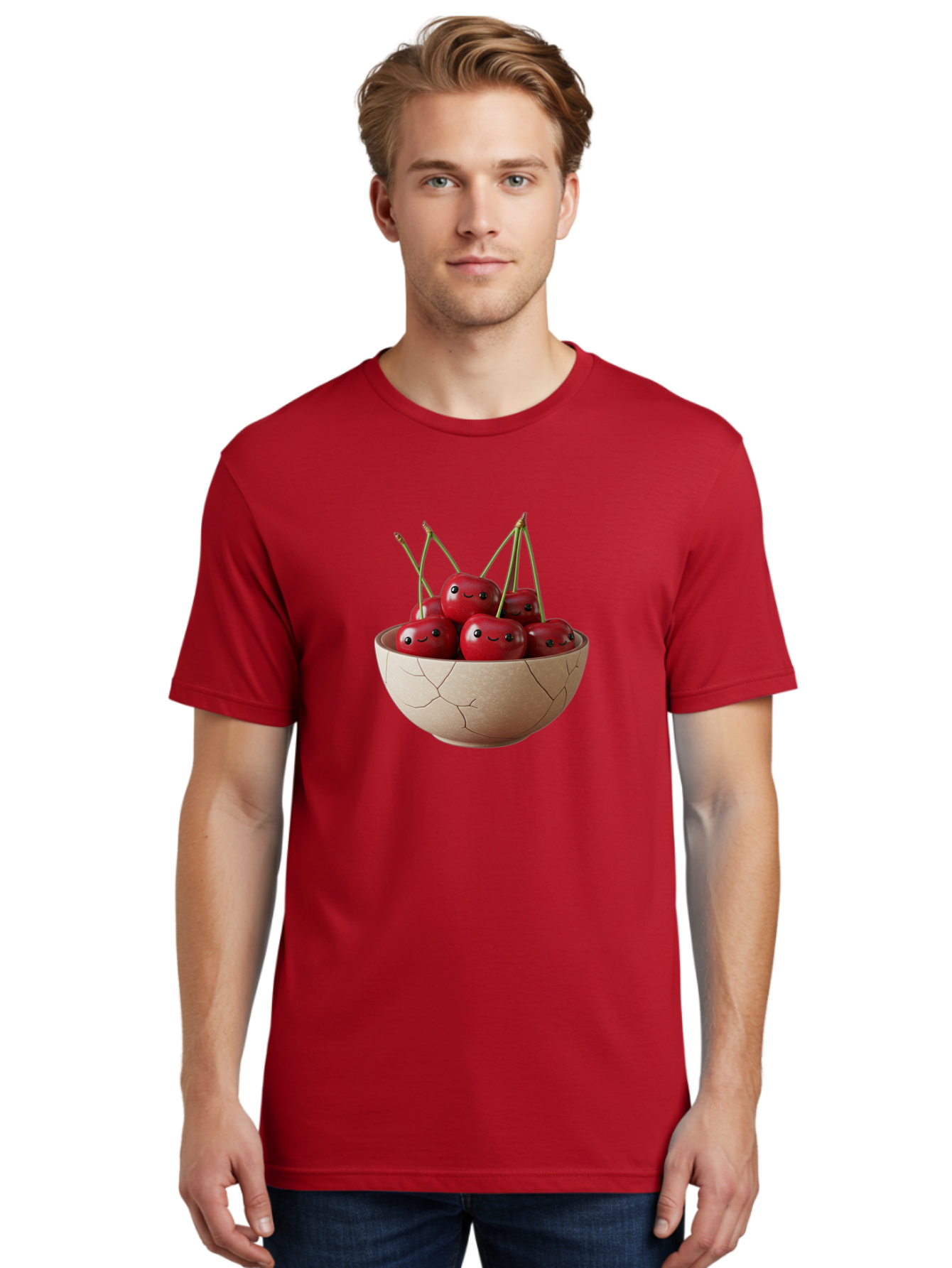 Cracked-Bowl-Cherries-1 Men'S Graphic Tee, 100% Cotton, Comfortable Casual Summer Wear, Machine Washable, Vintage Camera, Old Camera, Antique Camera, Black Camera, Classic Photography, Photography Equipment, Nostalgic Device, Film Camera, Bai738