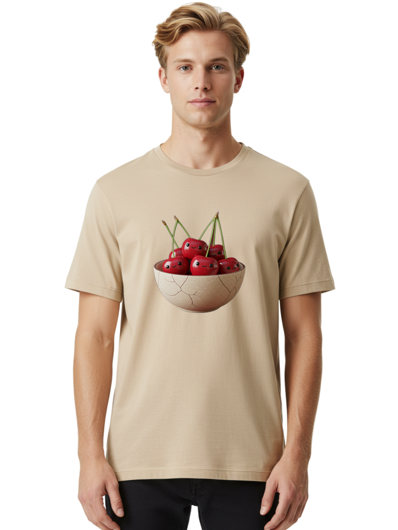 Cracked-Bowl-Cherries-1 Men'S Graphic Tee, 100% Cotton, Comfortable Casual Summer Wear, Machine Washable, Vintage Camera, Old Camera, Antique Camera, Black Camera, Classic Photography, Photography Equipment, Nostalgic Device, Film Camera, Bai738
