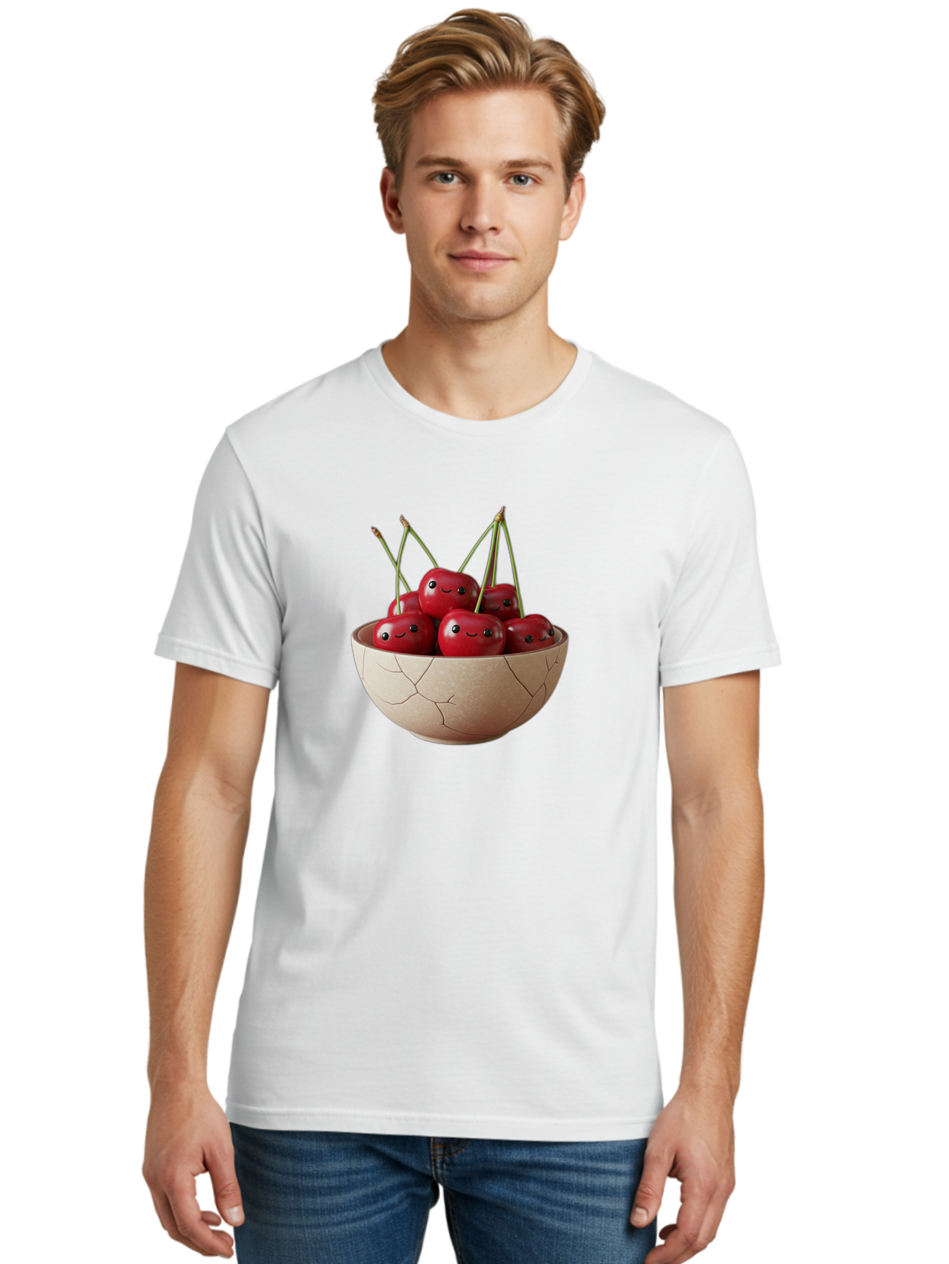 Cracked-Bowl-Cherries-1 Men'S Graphic Tee, 100% Cotton, Comfortable Casual Summer Wear, Machine Washable, Vintage Camera, Old Camera, Antique Camera, Black Camera, Classic Photography, Photography Equipment, Nostalgic Device, Film Camera, Bai738