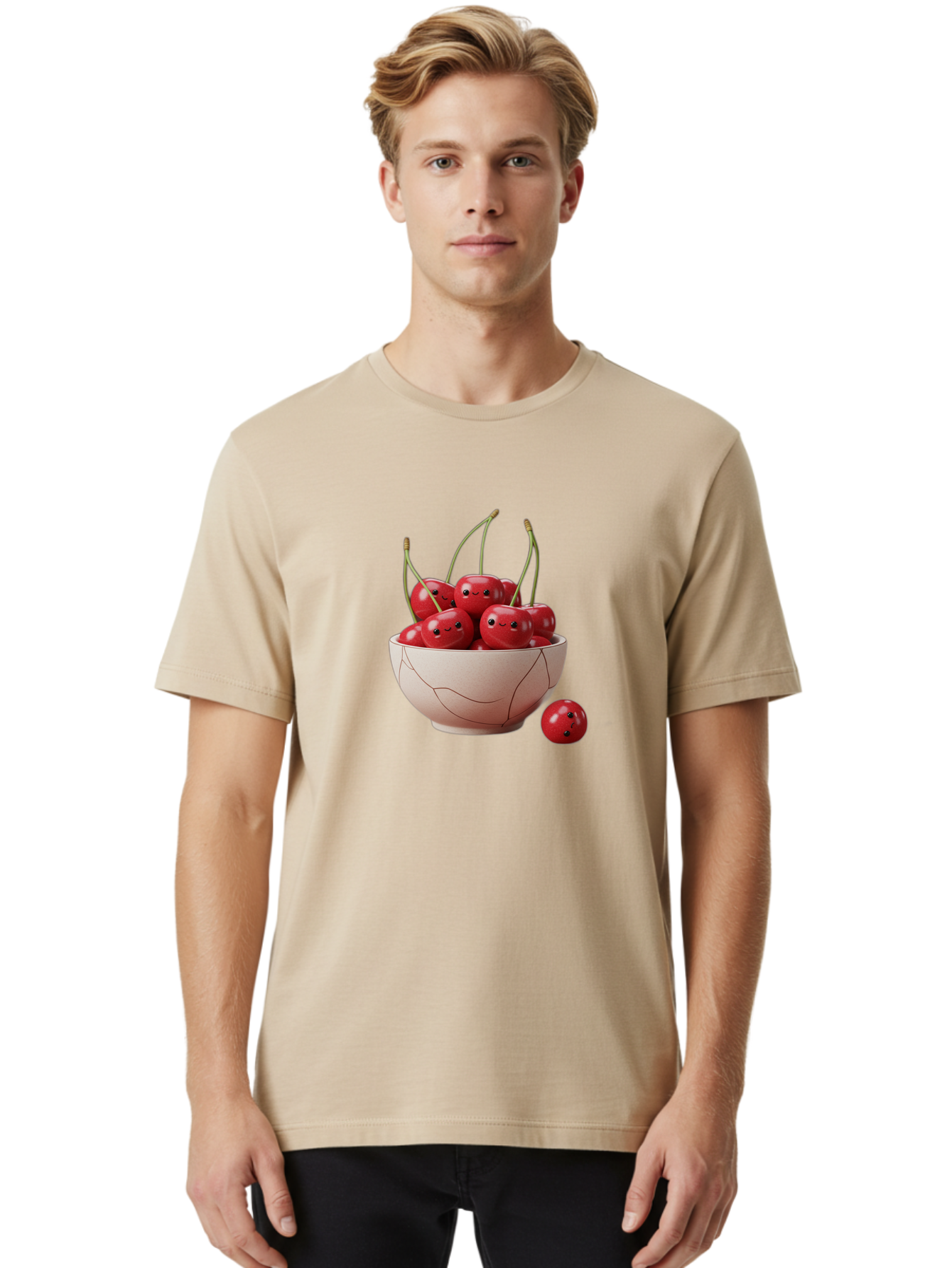 Cracked-Bowl-Cherries-2 Men'S Graphic Tee, 100% Cotton, Comfortable Casual Summer Wear, Machine Washable, Vintage Camera, Old Camera, Antique Camera, Black Camera, Classic Photography, Photography Equipment, Nostalgic Device, Film Camera, Bai739