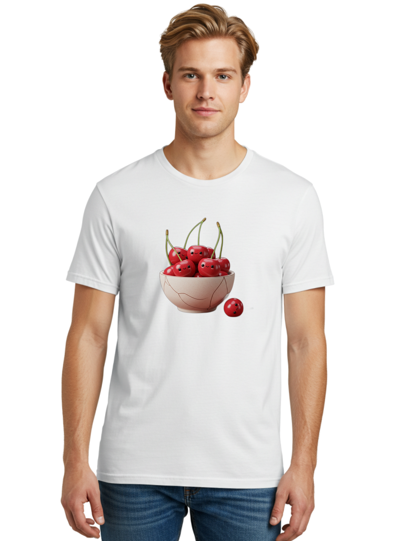 Cracked-Bowl-Cherries-2 Men'S Graphic Tee, 100% Cotton, Comfortable Casual Summer Wear, Machine Washable, Vintage Camera, Old Camera, Antique Camera, Black Camera, Classic Photography, Photography Equipment, Nostalgic Device, Film Camera, Bai739