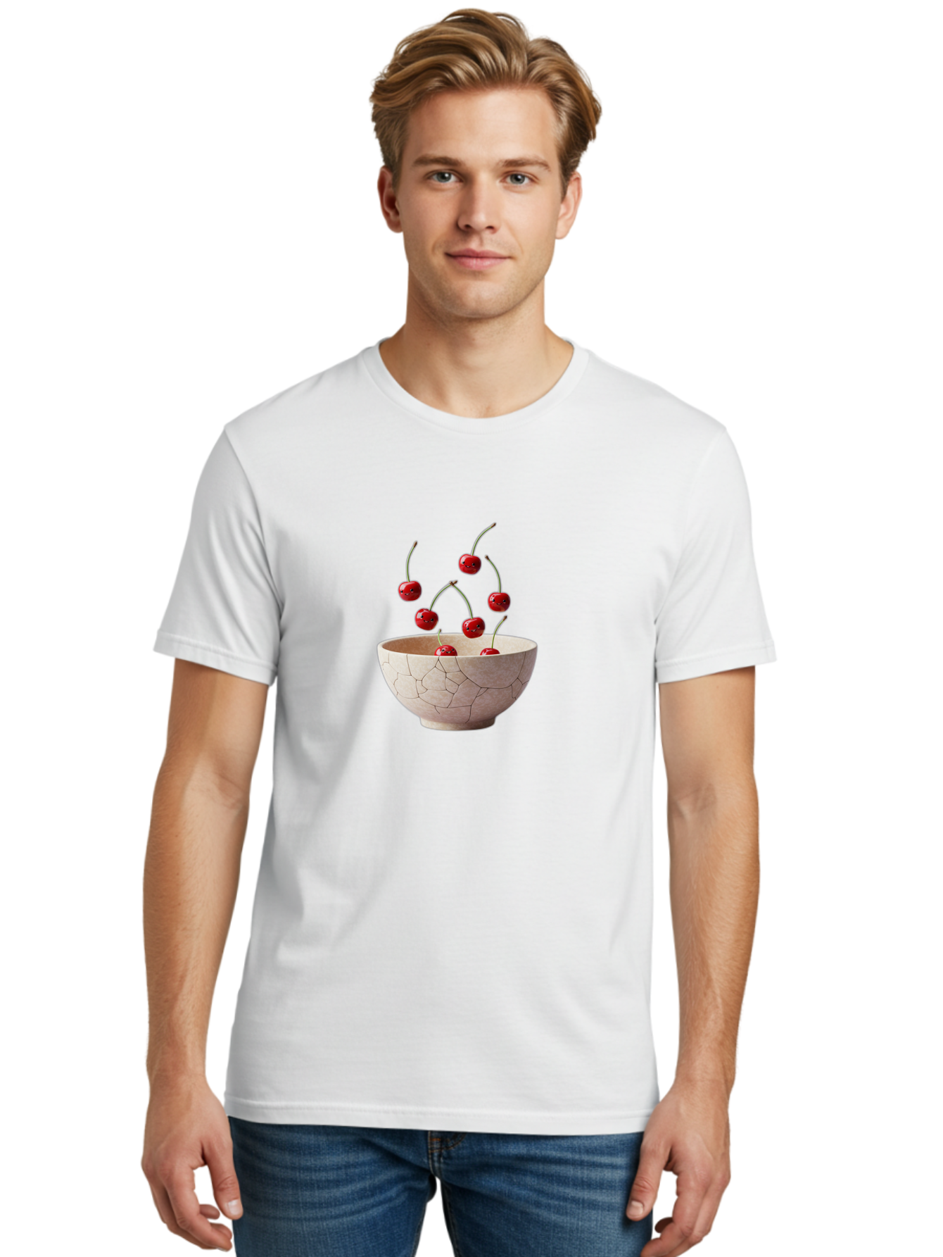 Cracked-Bowl-Cherries-3 Men'S Graphic Tee, 100% Cotton, Comfortable Casual Summer Wear, Machine Washable, Vintage Camera, Old Camera, Antique Camera, Black Camera, Classic Photography, Photography Equipment, Nostalgic Device, Film Camera, Bai740