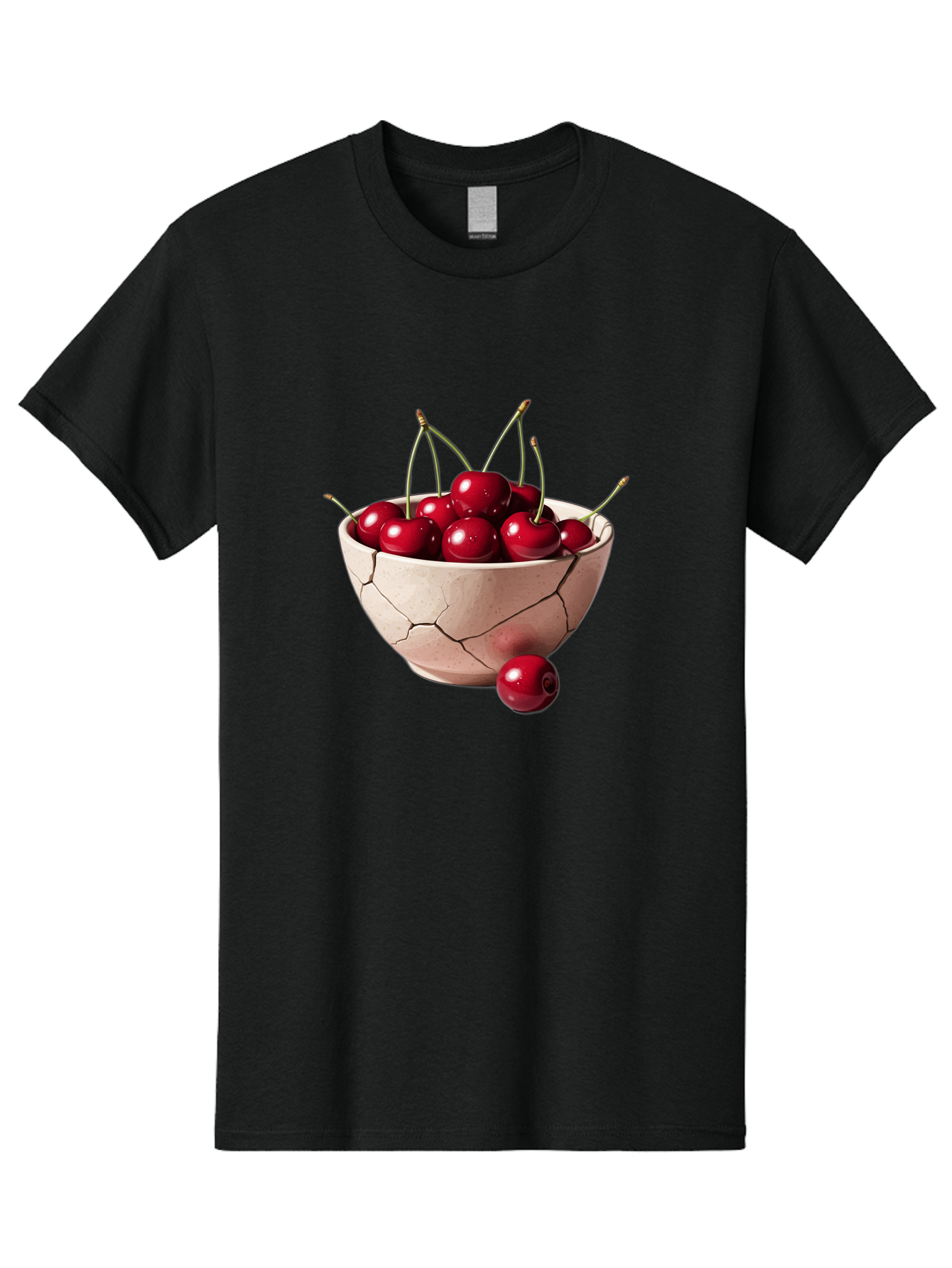 Cracked-Bowl-Cherries-4 Men'S Graphic Tee, 100% Cotton, Comfortable Casual Summer Wear, Machine Washable, Vintage Camera, Old Camera, Antique Camera, Black Camera, Classic Photography, Photography Equipment, Nostalgic Device, Film Camera, Bai741