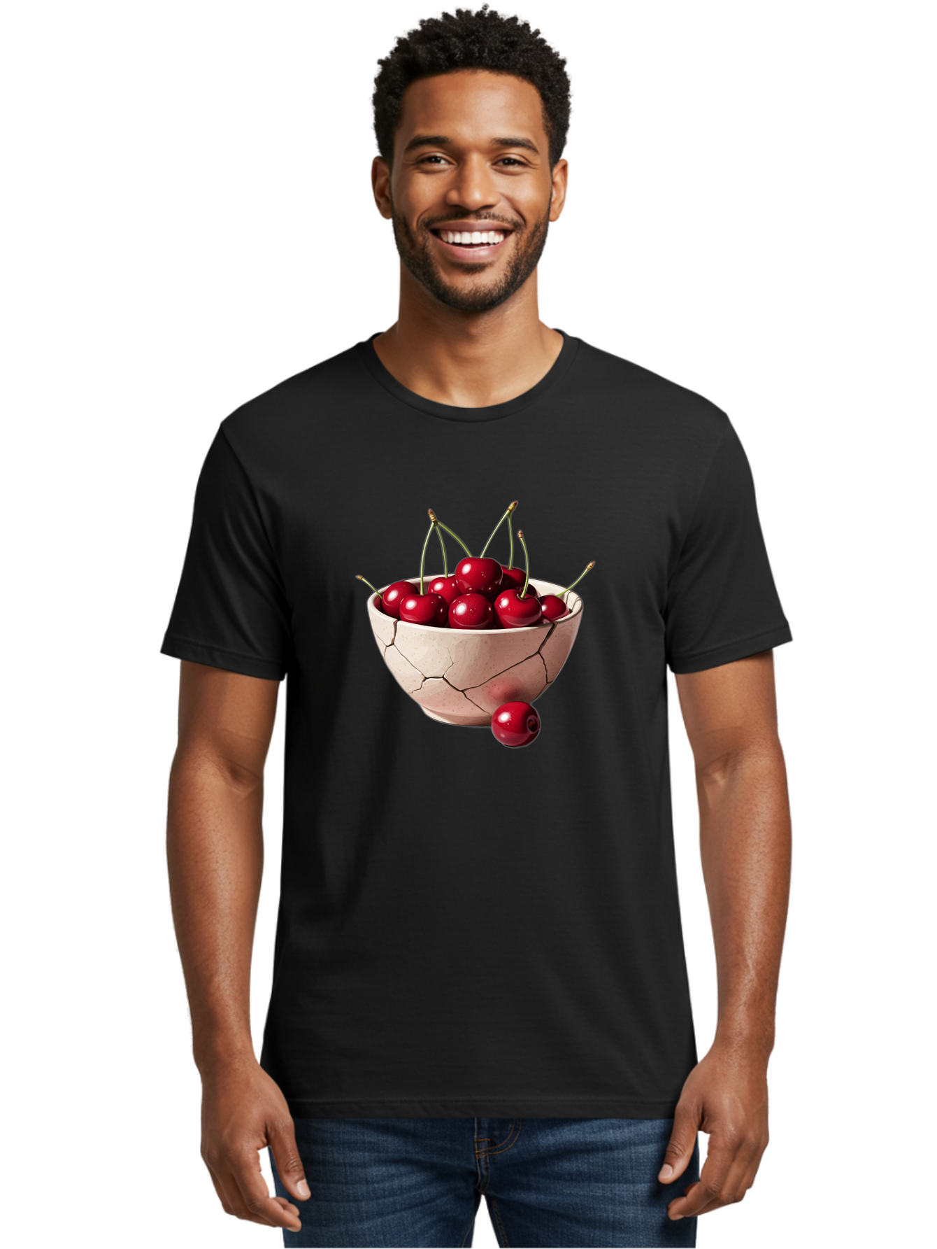 Cracked-Bowl-Cherries-4 Men'S Graphic Tee, 100% Cotton, Comfortable Casual Summer Wear, Machine Washable, Vintage Camera, Old Camera, Antique Camera, Black Camera, Classic Photography, Photography Equipment, Nostalgic Device, Film Camera, Bai741