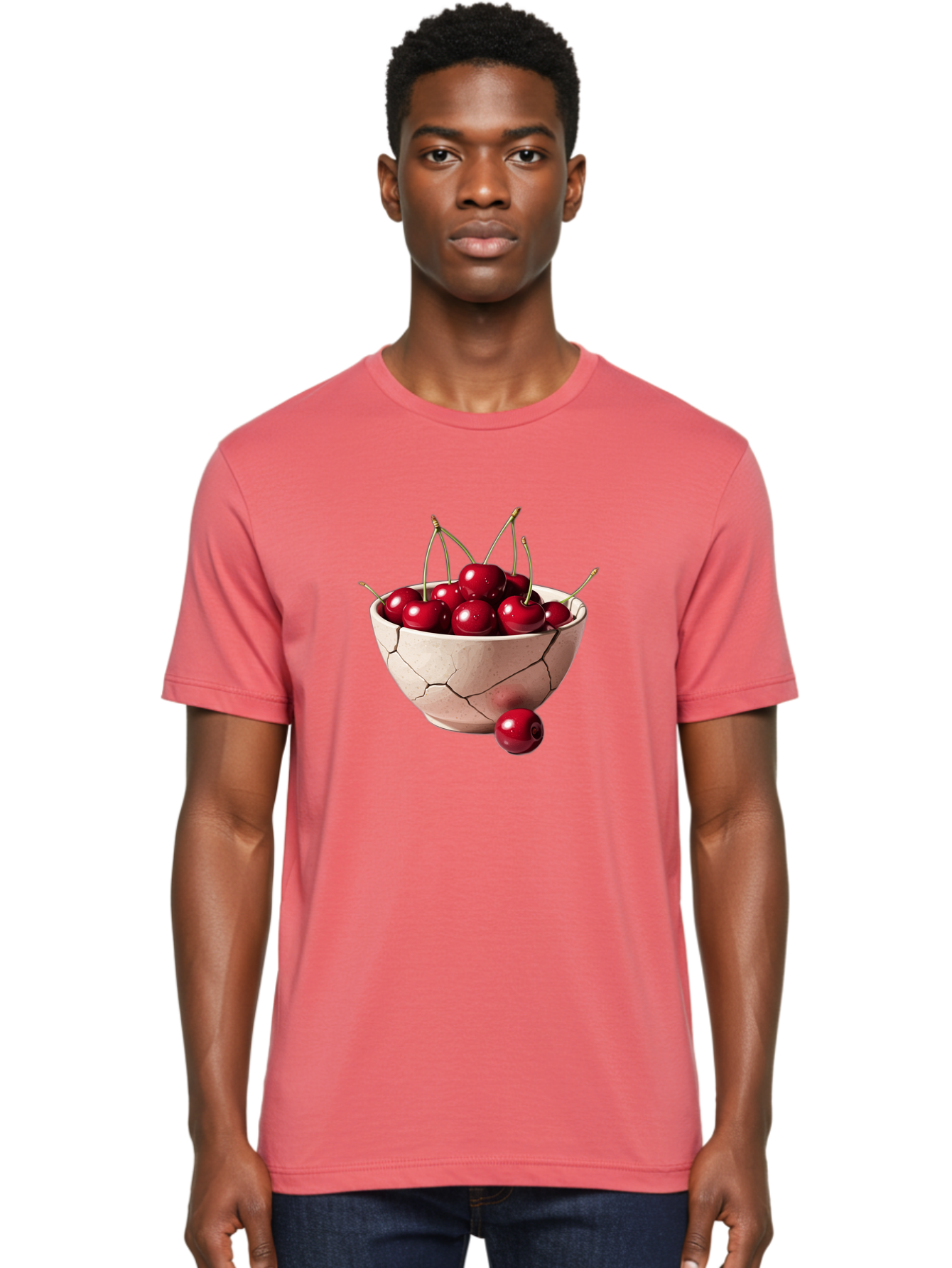 Cracked-Bowl-Cherries-4 Men'S Graphic Tee, 100% Cotton, Comfortable Casual Summer Wear, Machine Washable, Vintage Camera, Old Camera, Antique Camera, Black Camera, Classic Photography, Photography Equipment, Nostalgic Device, Film Camera, Bai741