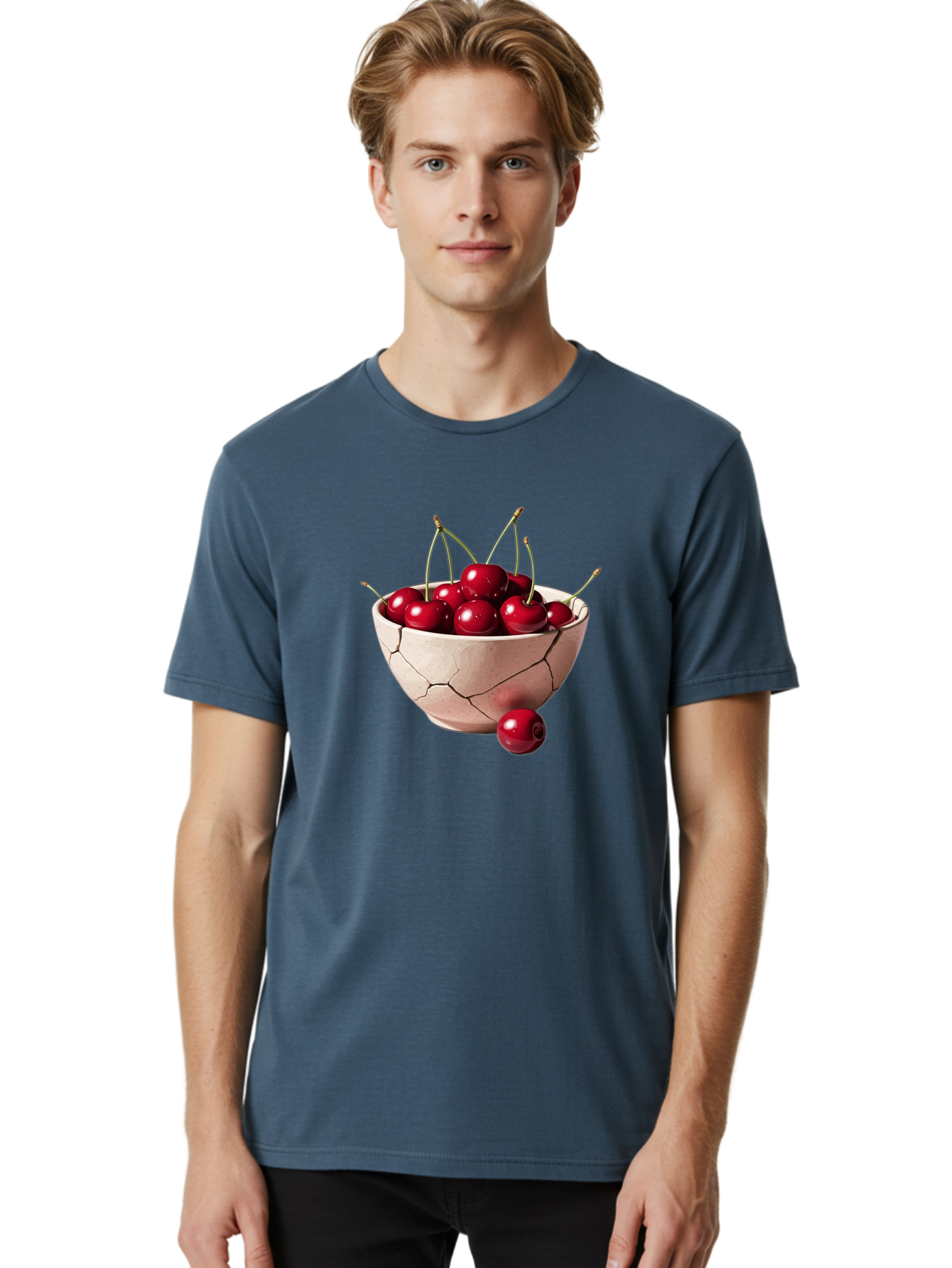 Cracked-Bowl-Cherries-4 Men'S Graphic Tee, 100% Cotton, Comfortable Casual Summer Wear, Machine Washable, Vintage Camera, Old Camera, Antique Camera, Black Camera, Classic Photography, Photography Equipment, Nostalgic Device, Film Camera, Bai741