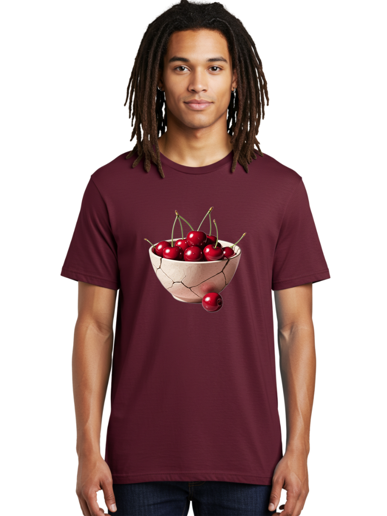 Cracked-Bowl-Cherries-4 Men'S Graphic Tee, 100% Cotton, Comfortable Casual Summer Wear, Machine Washable, Vintage Camera, Old Camera, Antique Camera, Black Camera, Classic Photography, Photography Equipment, Nostalgic Device, Film Camera, Bai741