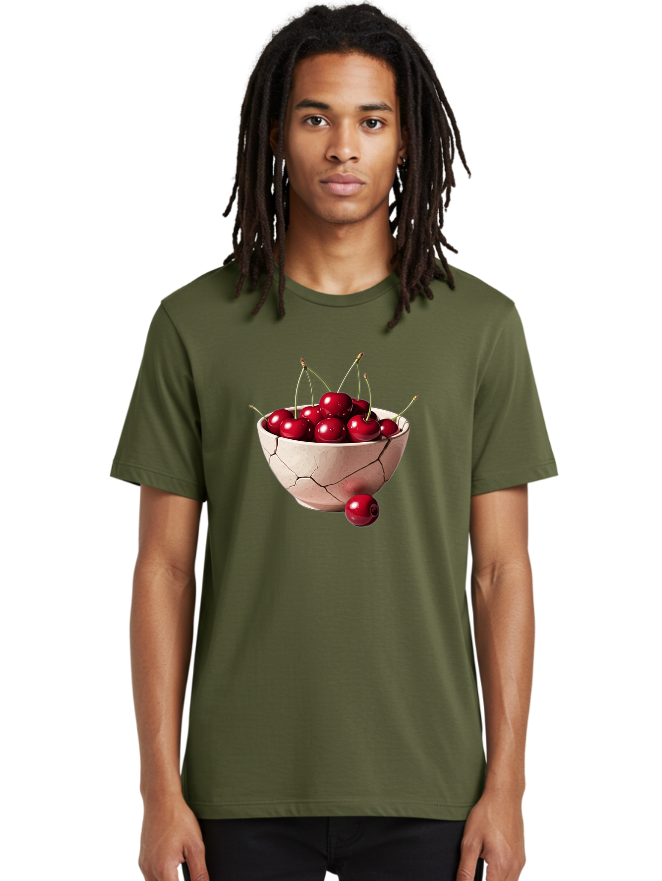 Cracked-Bowl-Cherries-4 Men'S Graphic Tee, 100% Cotton, Comfortable Casual Summer Wear, Machine Washable, Vintage Camera, Old Camera, Antique Camera, Black Camera, Classic Photography, Photography Equipment, Nostalgic Device, Film Camera, Bai741